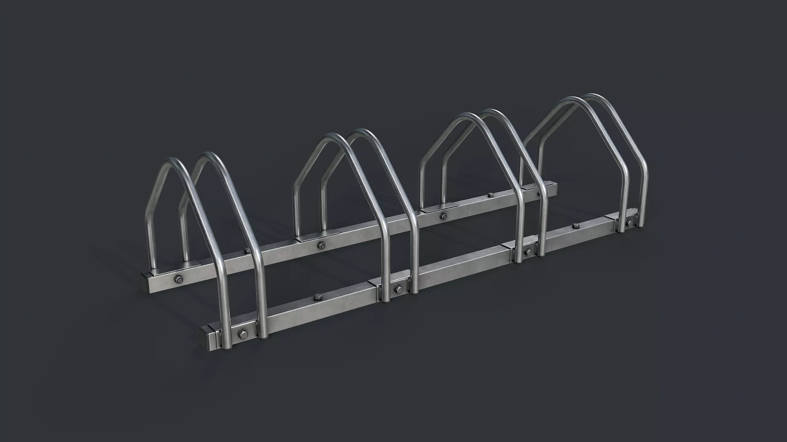 Bike Rack 2 PBR Game Ready Low-poly 3D model_0