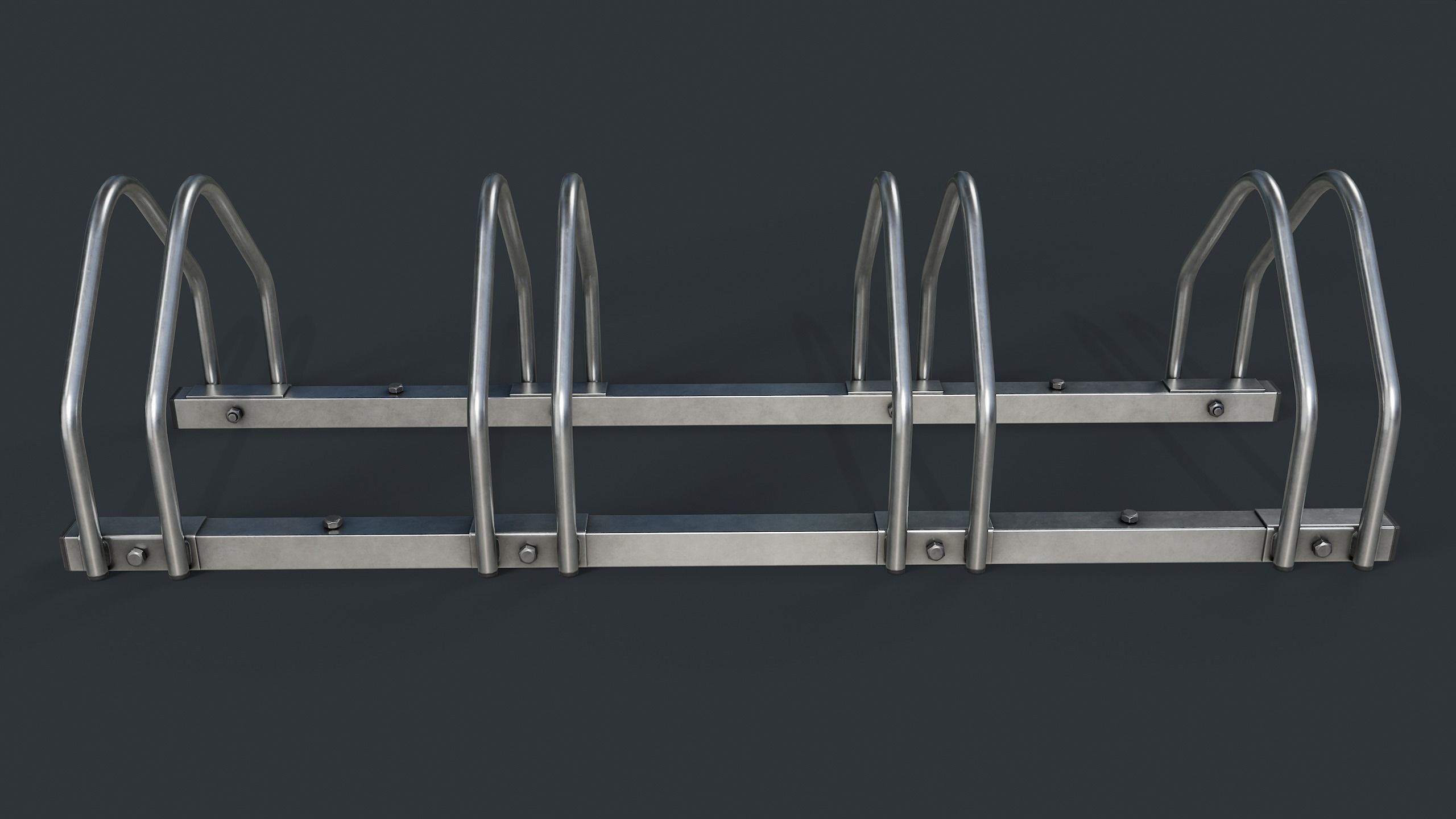 Bike Rack 2 PBR Game Ready Low-poly 3D model_4