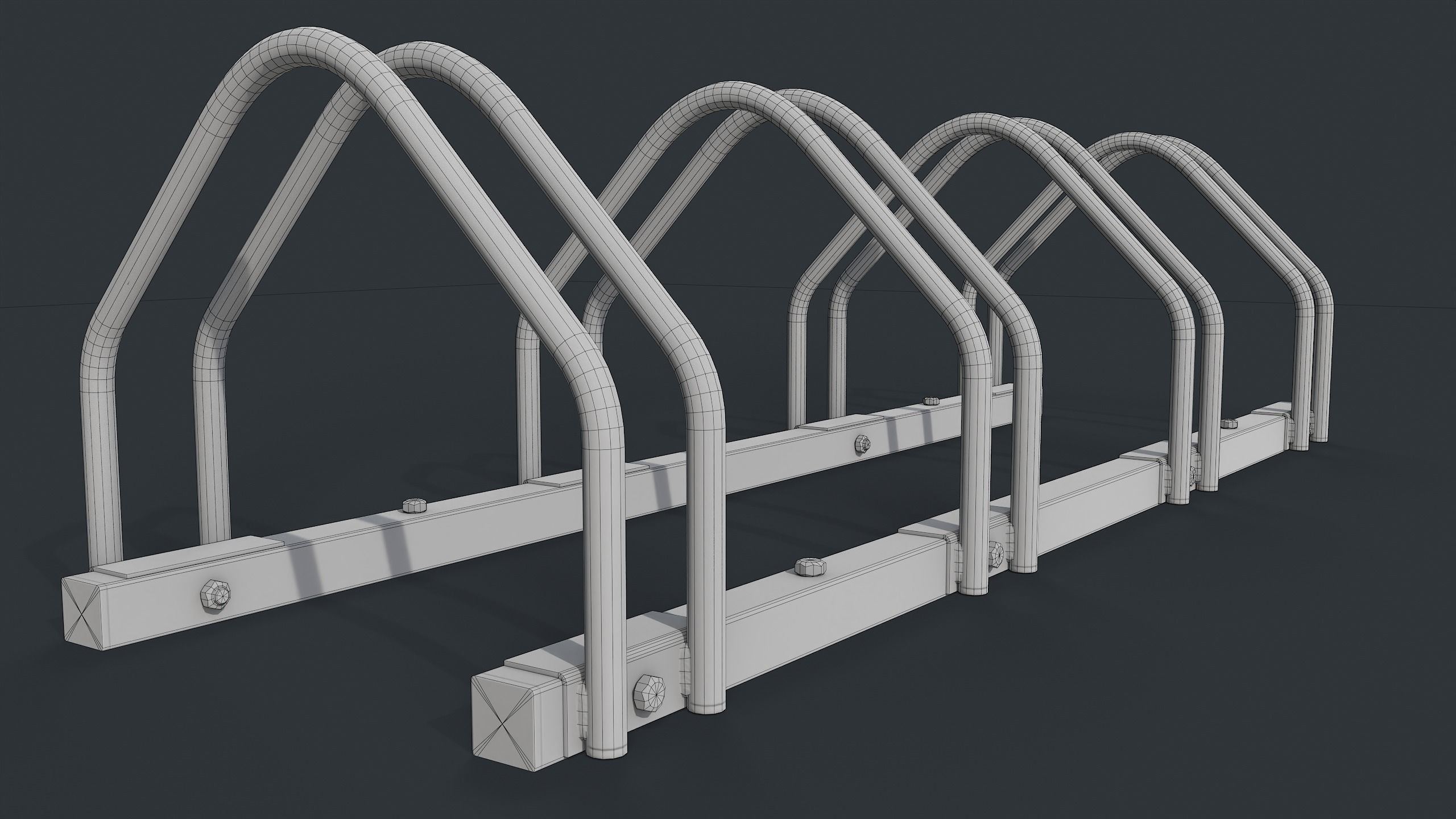 Bike Rack 2 PBR Game Ready Low-poly 3D model_16
