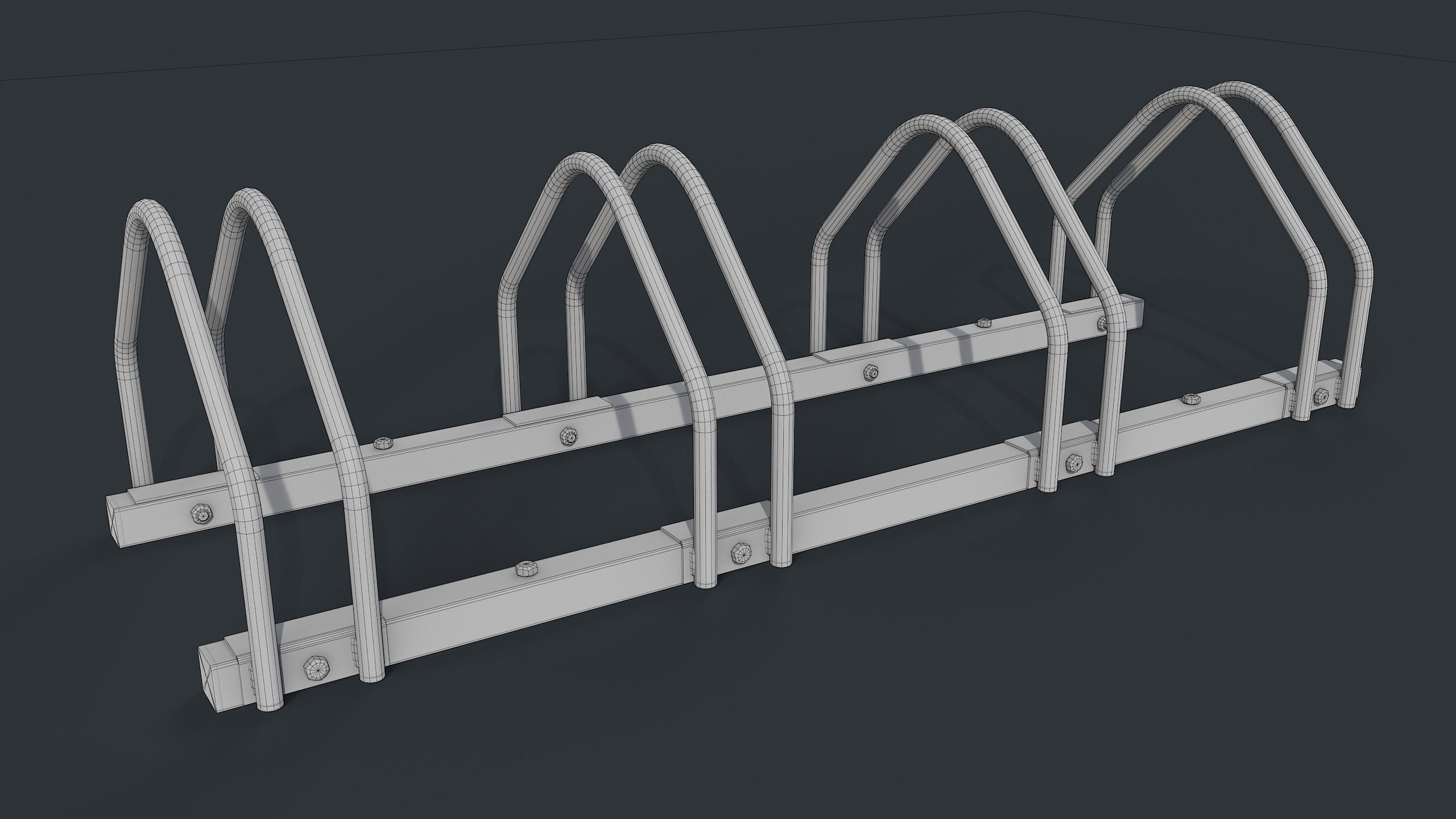 Bike Rack 2 PBR Game Ready Low-poly 3D model_15