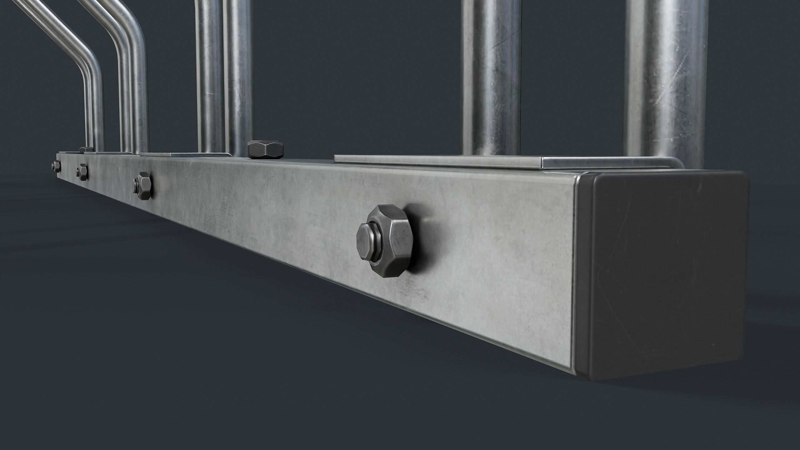 Bike Rack 2 PBR Game Ready Low-poly 3D model_13