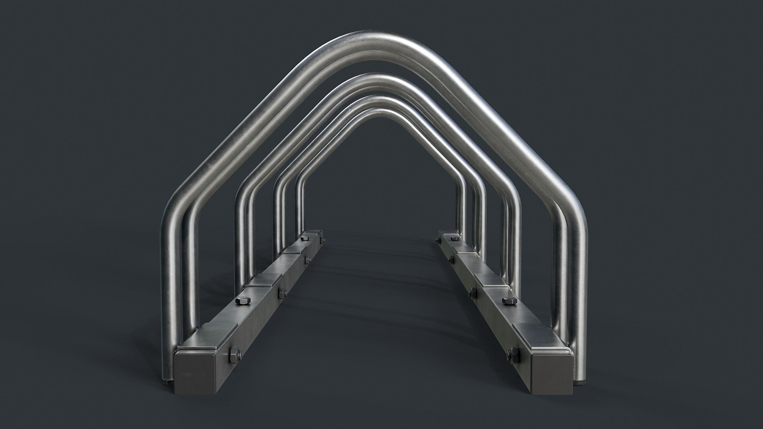 Bike Rack 2 PBR Game Ready Low-poly 3D model_7