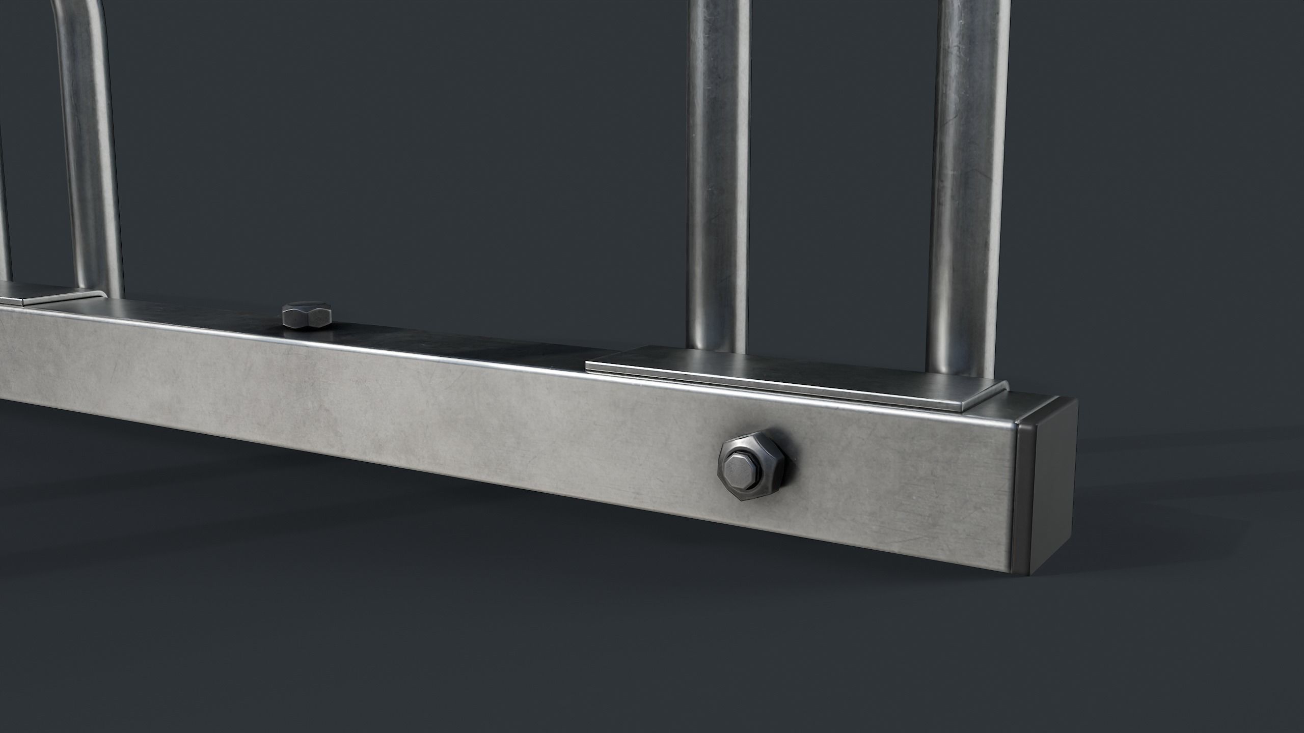 Bike Rack 2 PBR Game Ready Low-poly 3D model_9