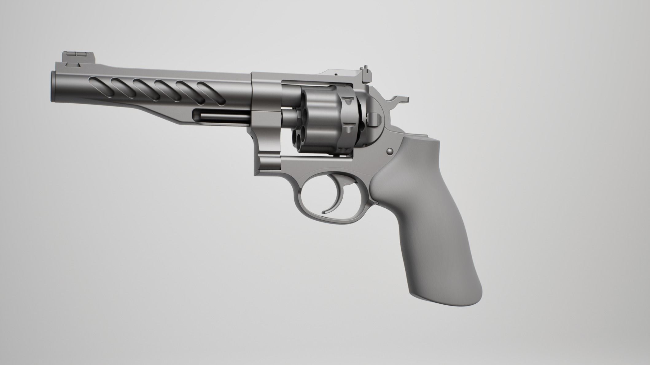 Ruger Super GP100 Low-poly 3D model_7