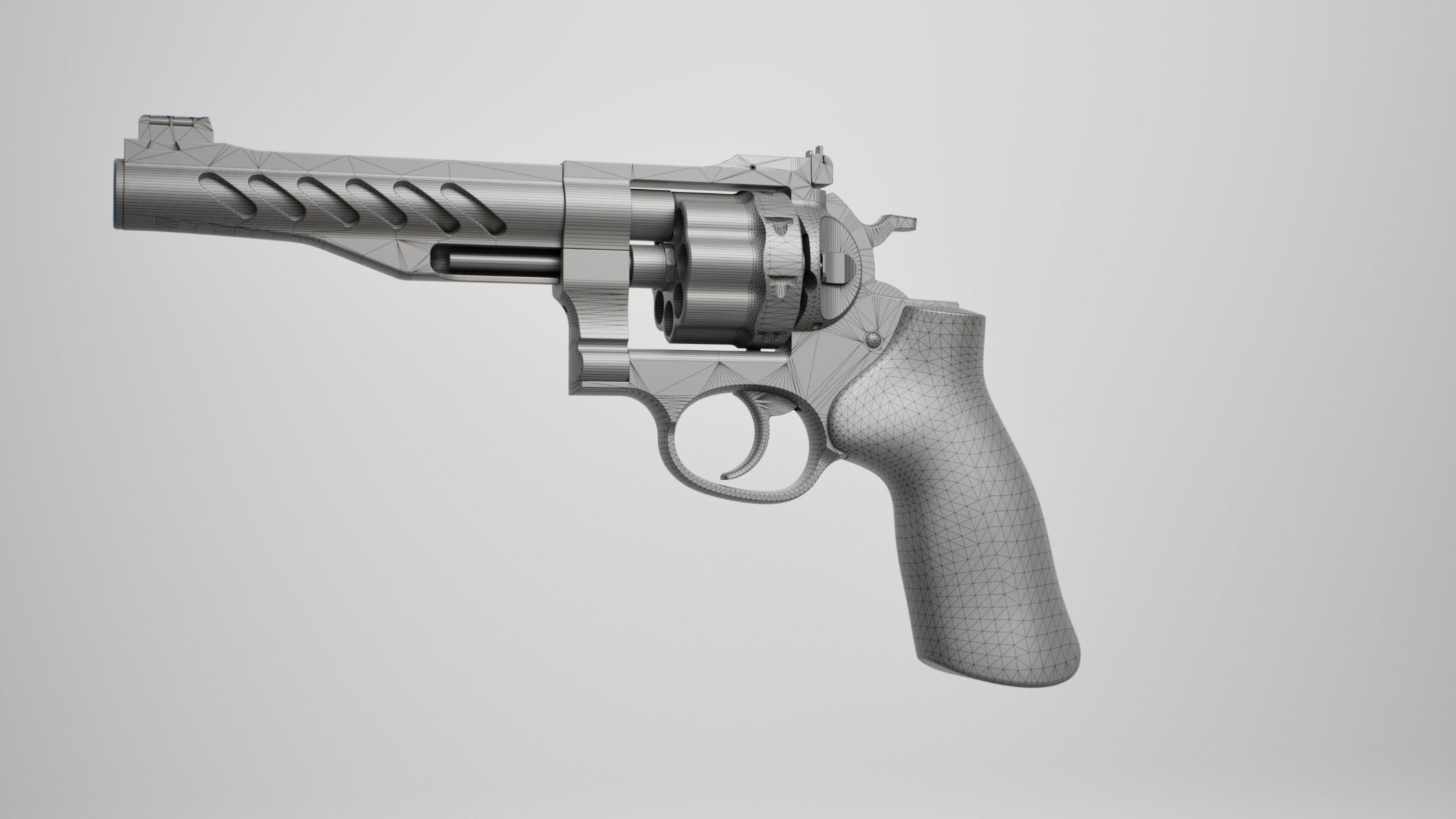 Ruger Super GP100 Low-poly 3D model_5