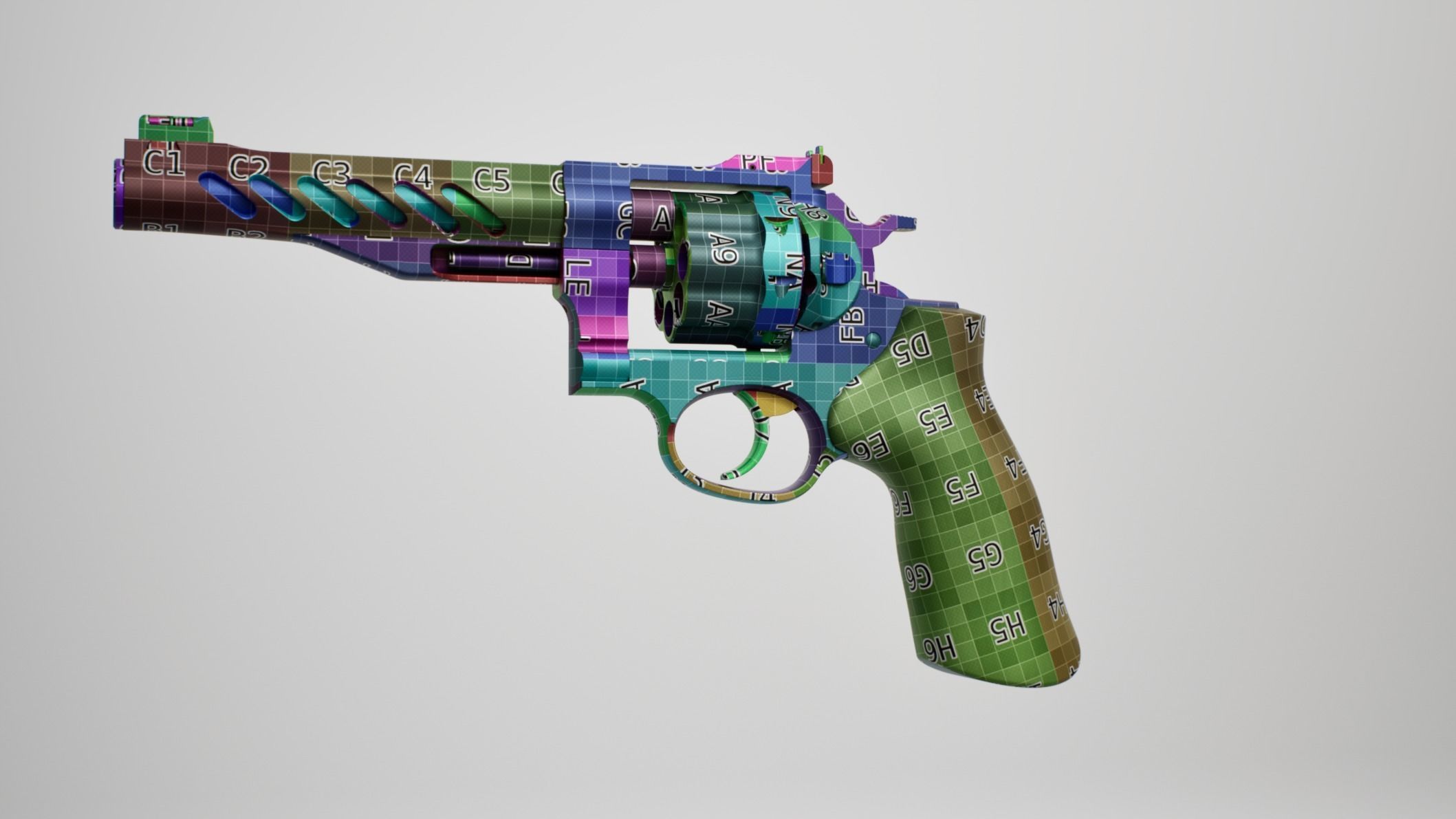 Ruger Super GP100 Low-poly 3D model_4