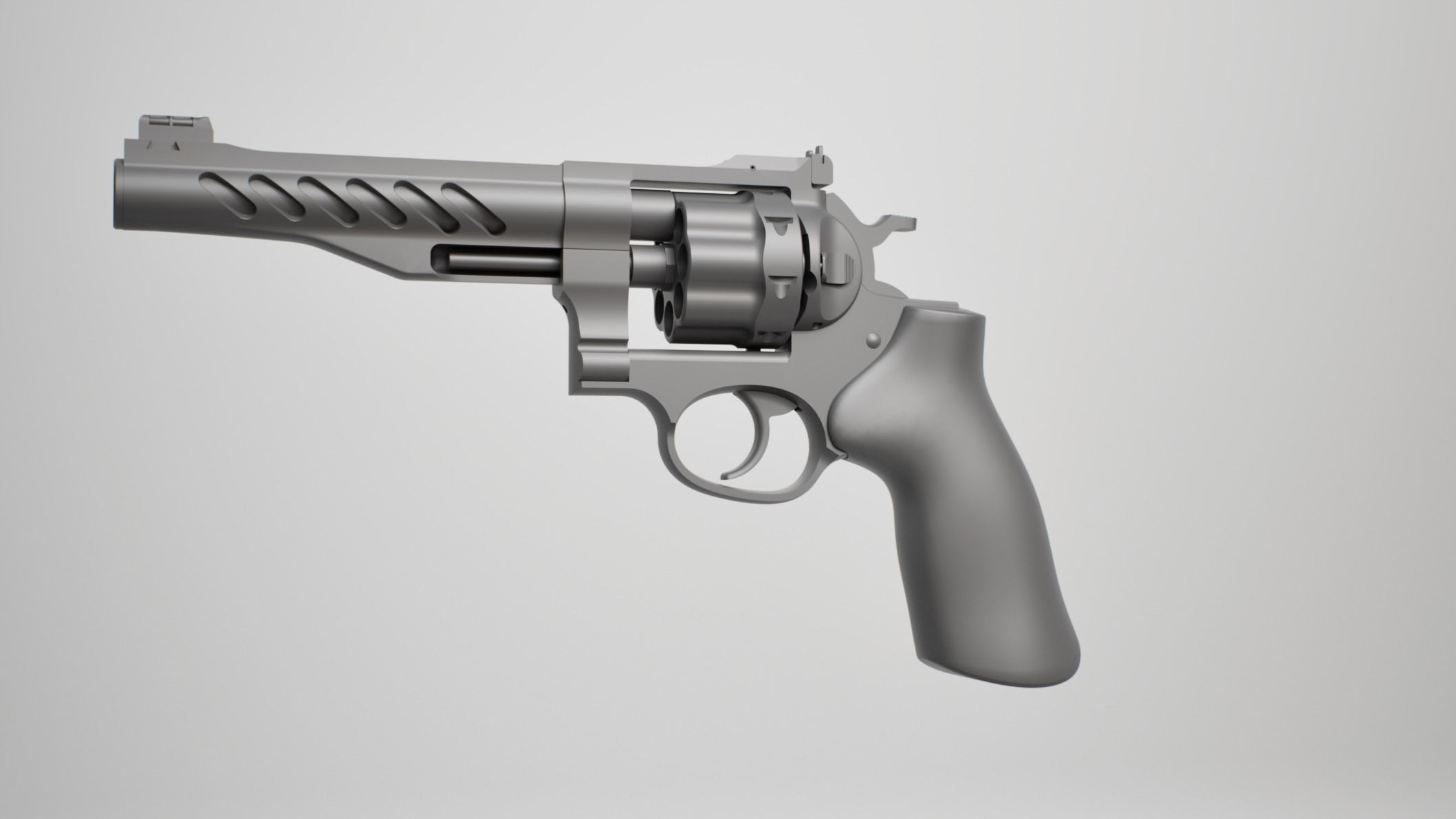 Ruger Super GP100 Low-poly 3D model_3