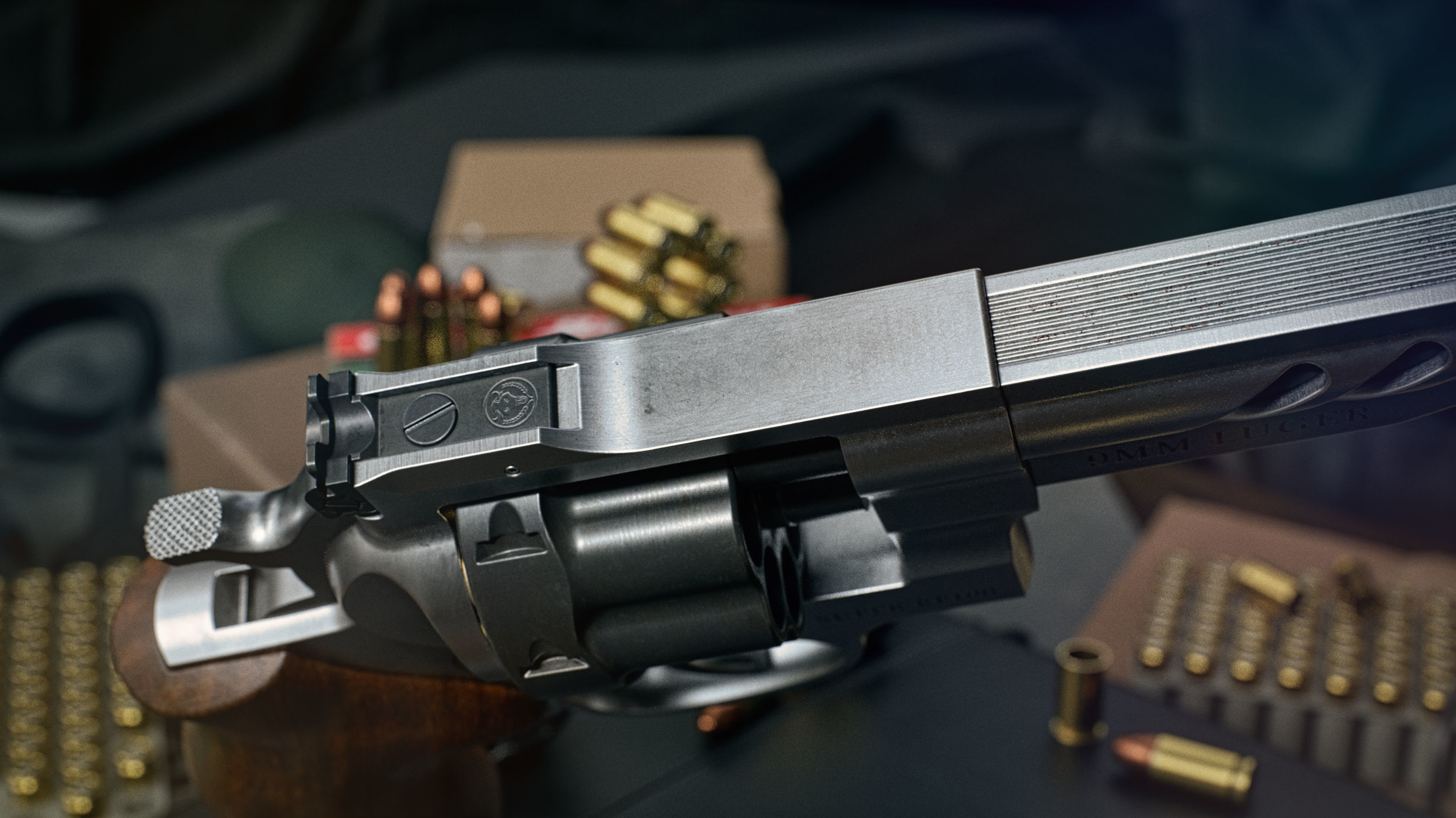 Ruger Super GP100 Low-poly 3D model_2