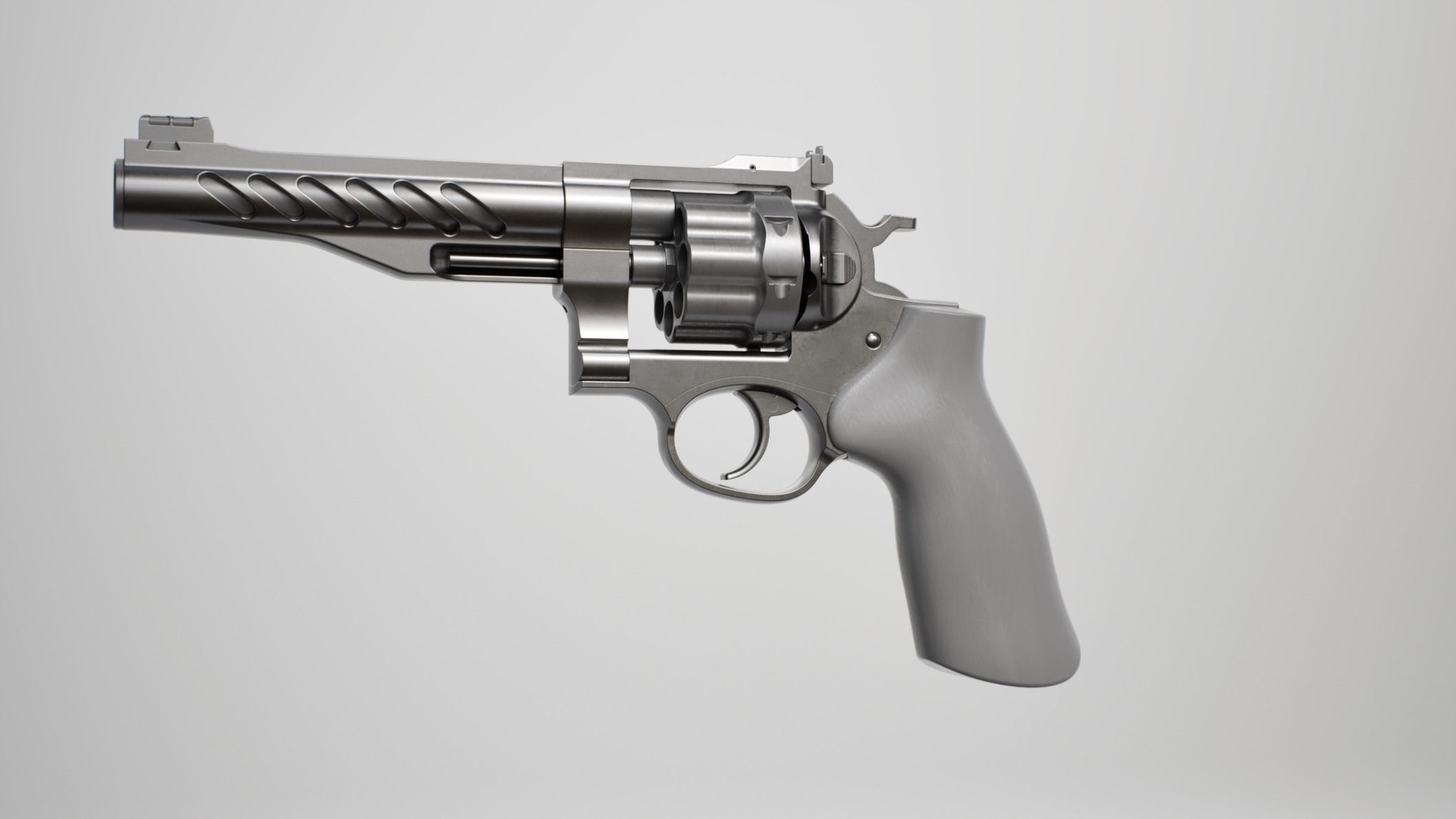 Ruger Super GP100 Low-poly 3D model_8