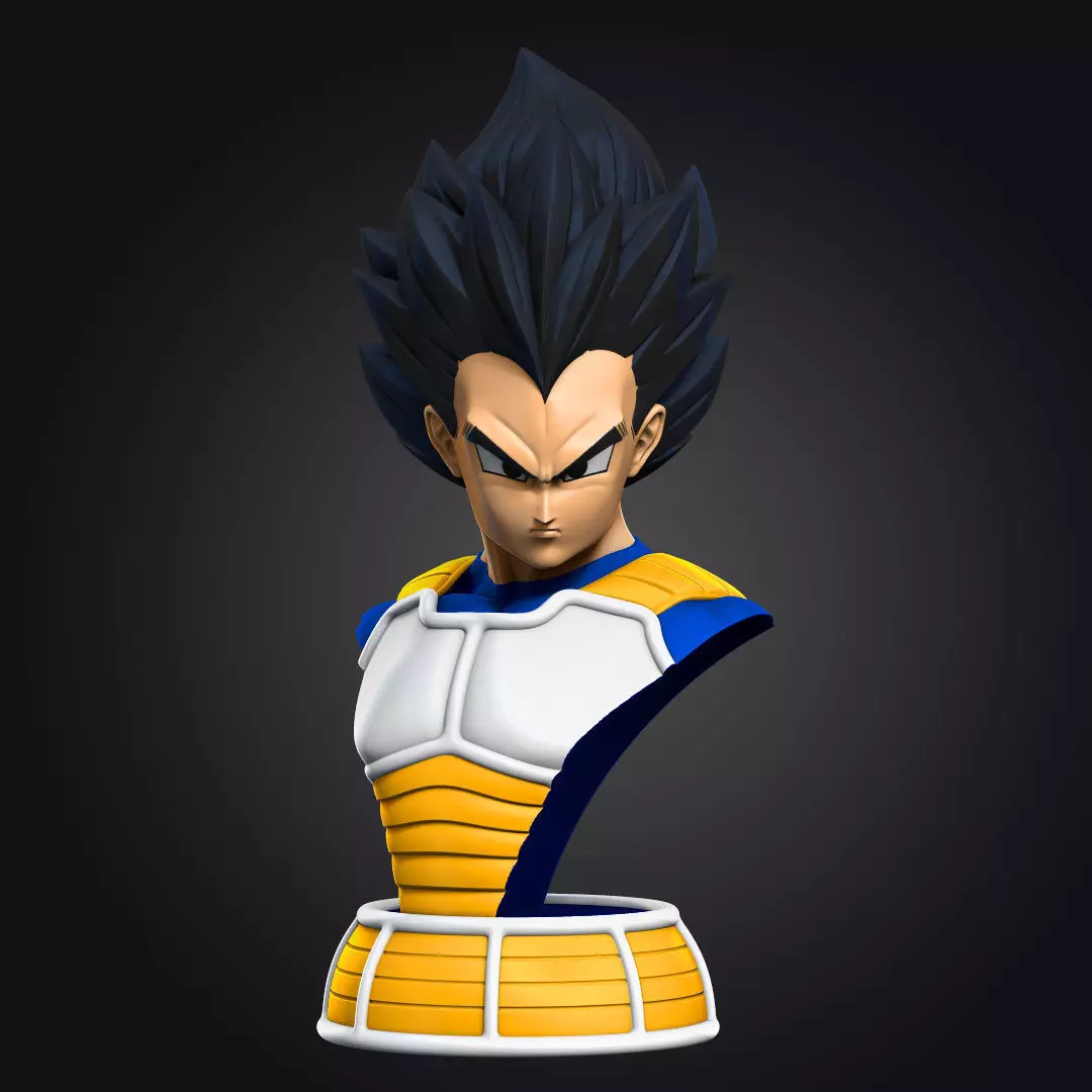Dragon Ball Z Vegeta Fan Art Bust 3D print model