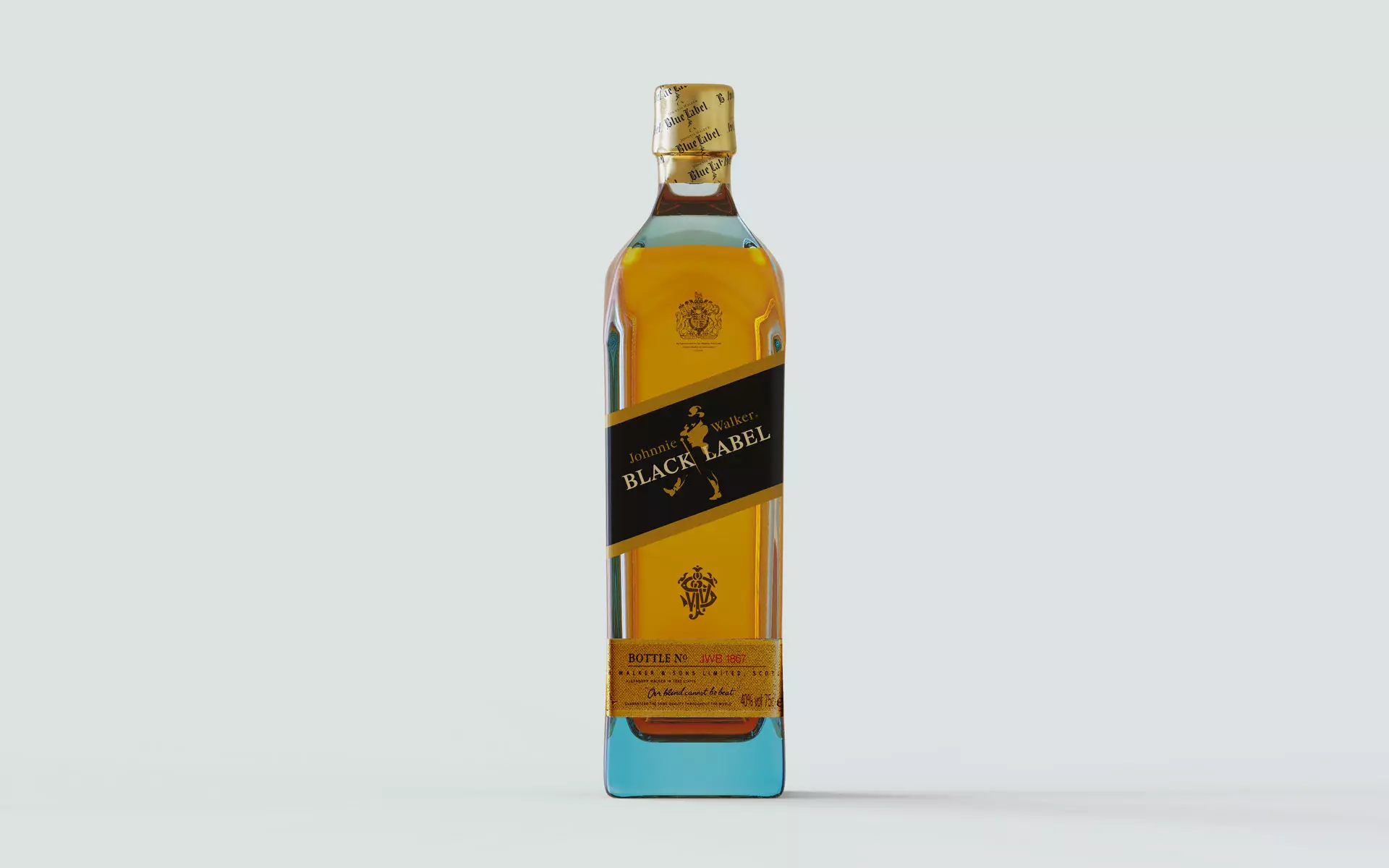 Whisky Bottle Johnnie Walker mockup Free 3D model