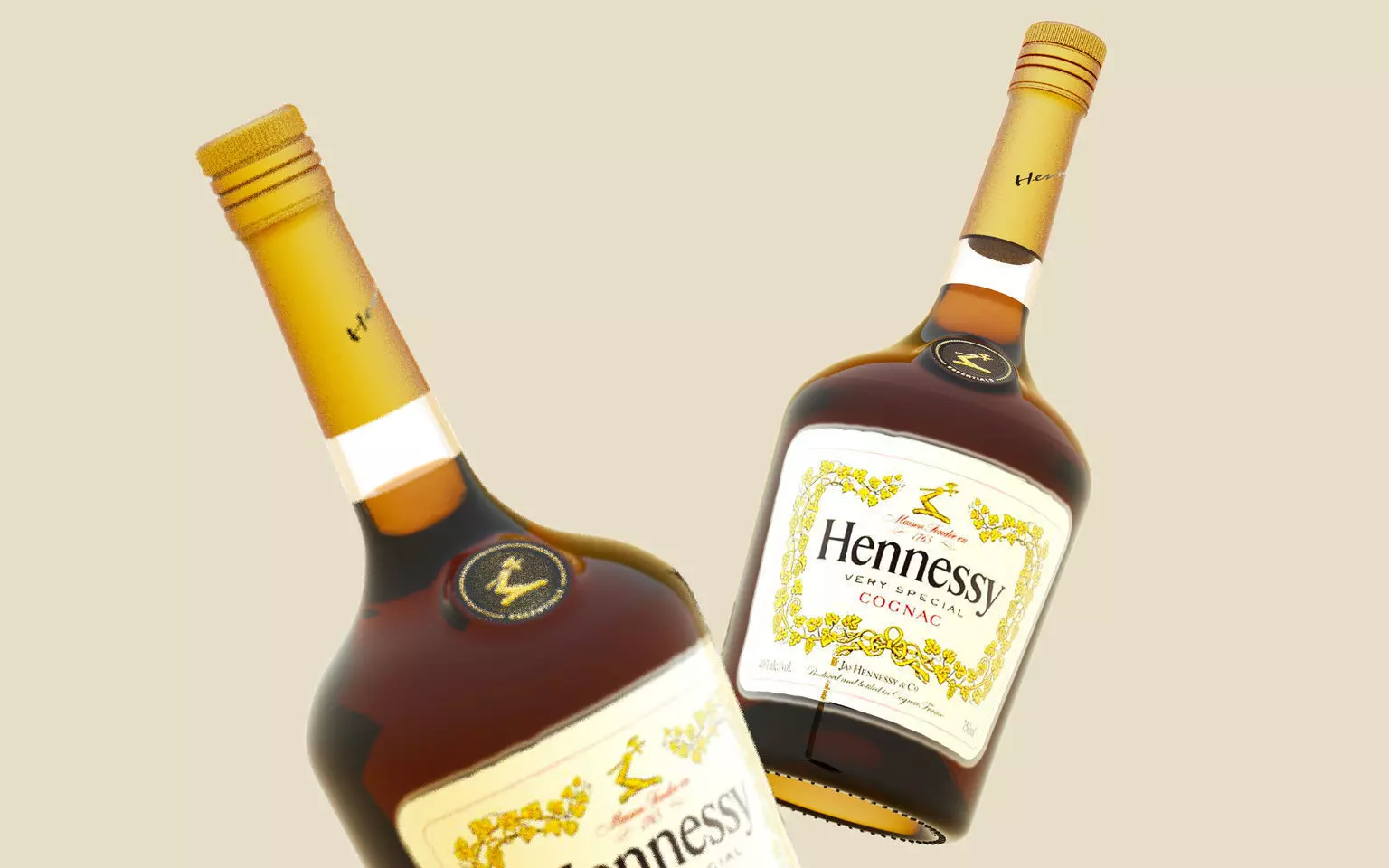 Hennesey Cognac Glass Bottle Free 3D model