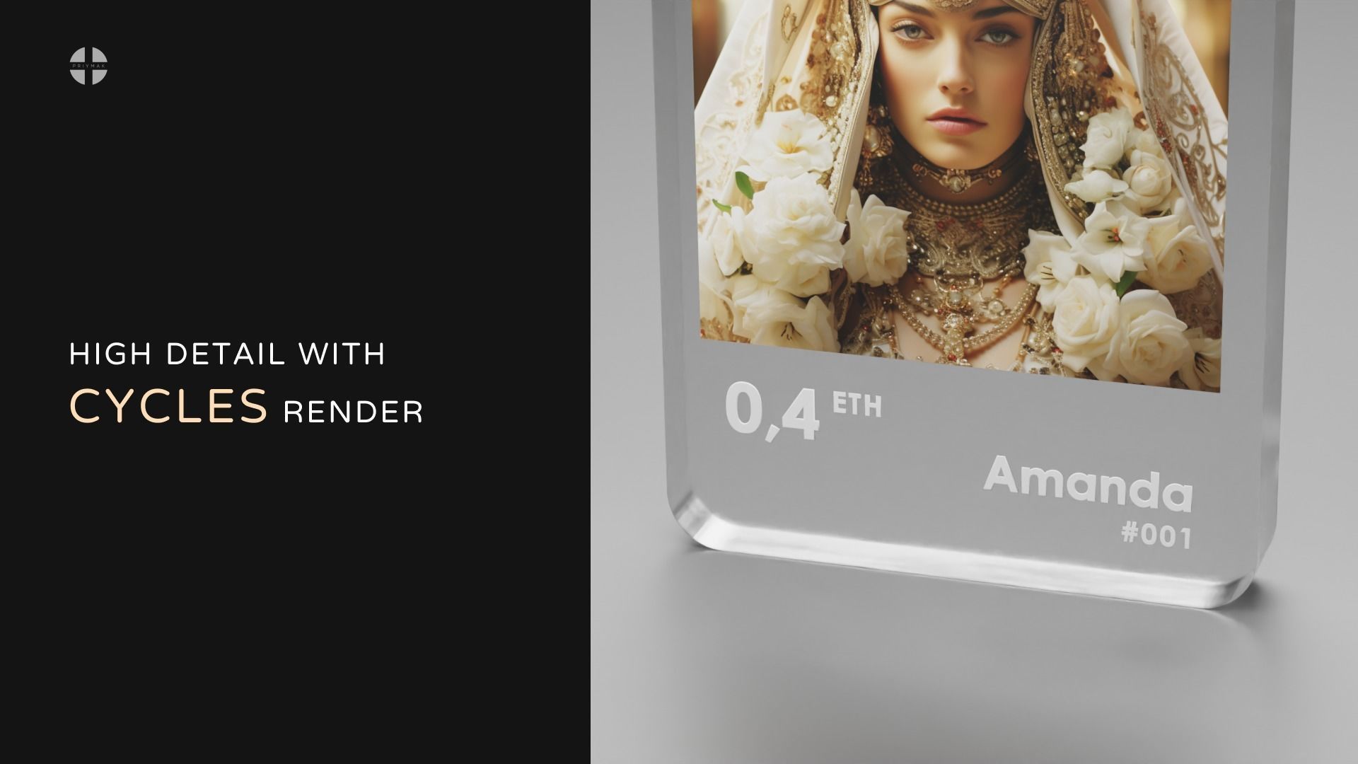 3D Glass card Blender template for AI art cycles render 3D model_8