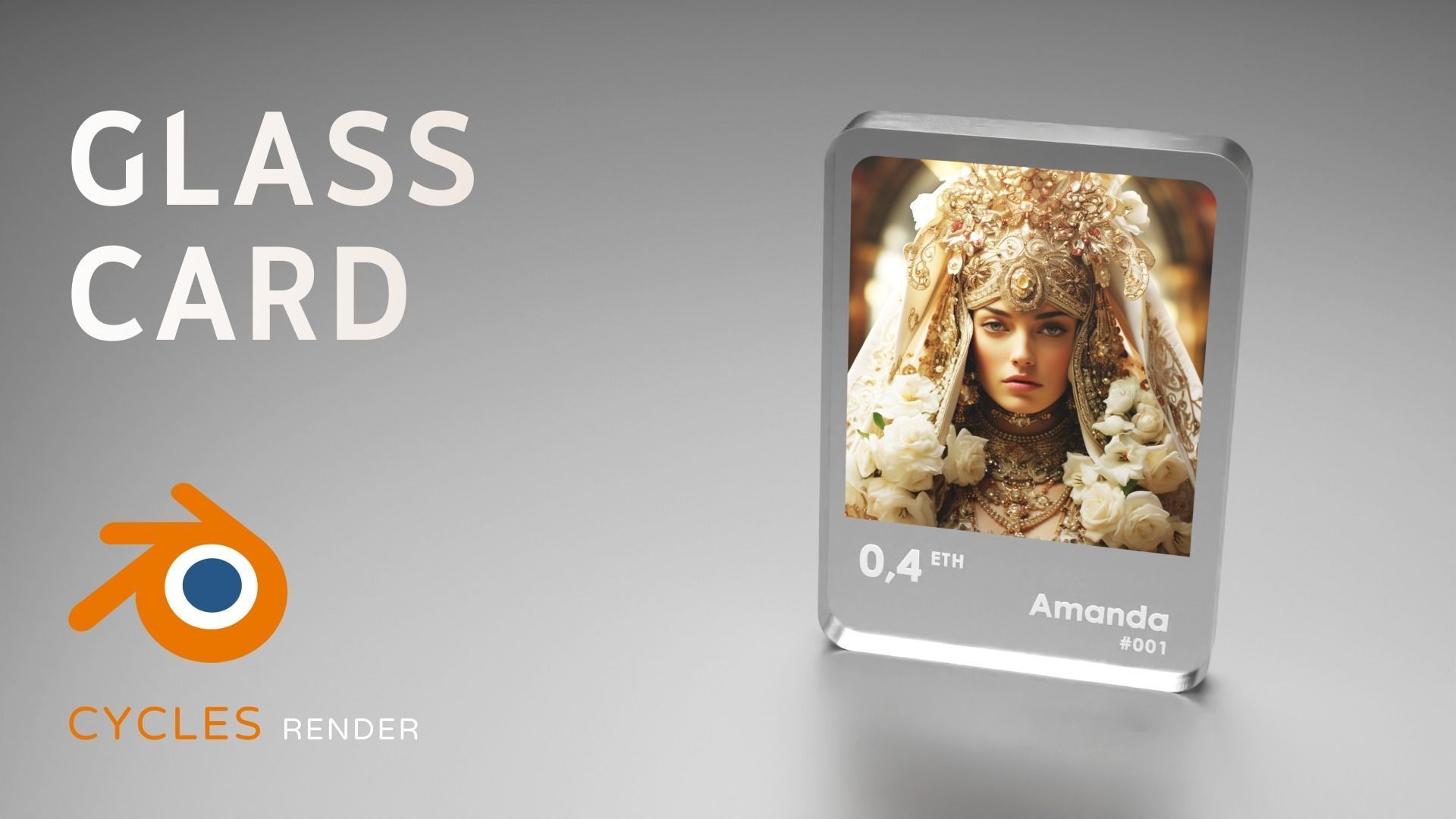 3D Glass card Blender template for AI art cycles render 3D model_9