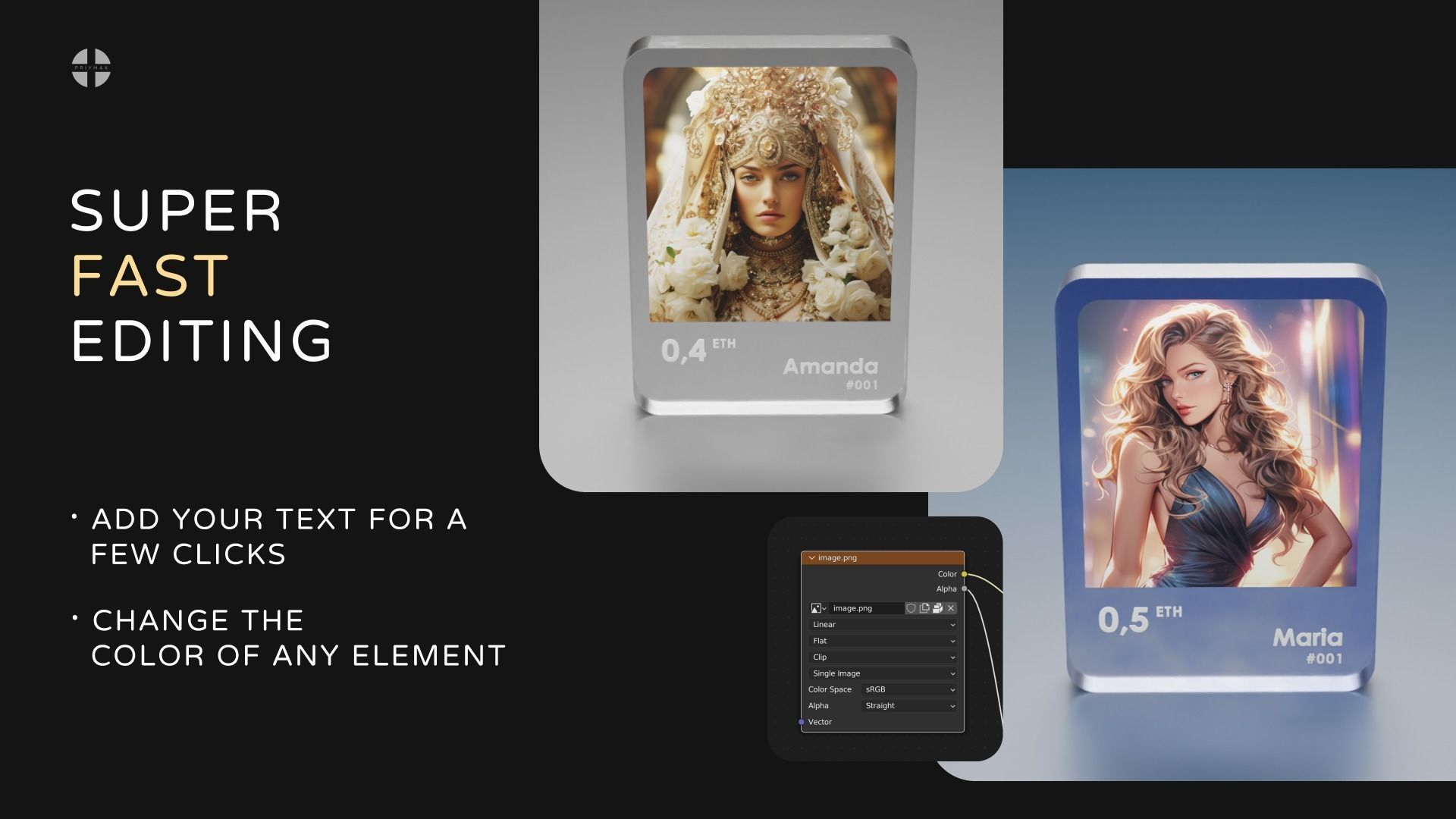 3D Glass card Blender template for AI art cycles render 3D model_6