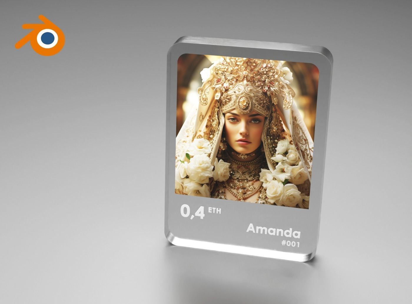 3D Glass card Blender template for AI art cycles render 3D model_10