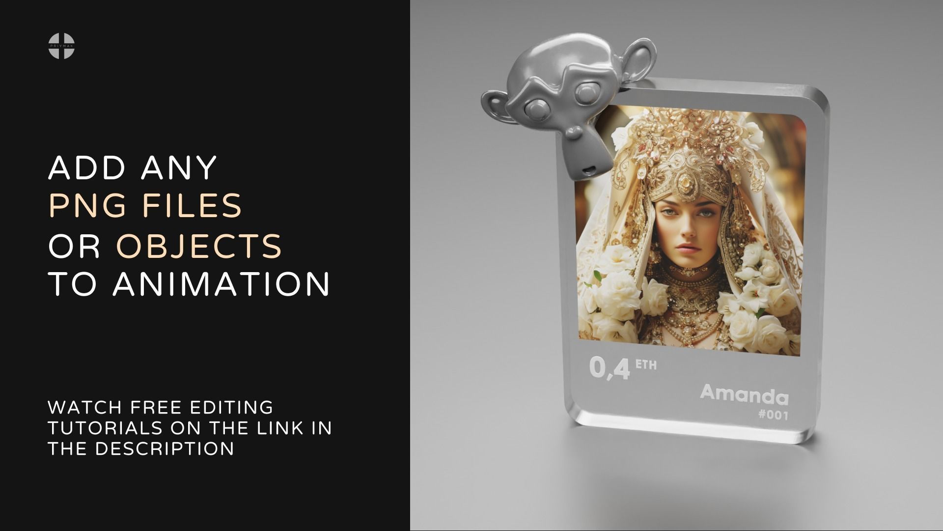 3D Glass card Blender template for AI art cycles render 3D model_7