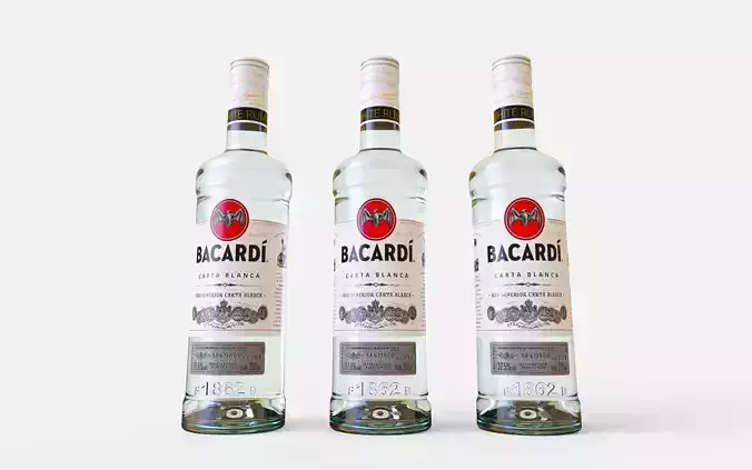 Rum Glass Bottle Bacardi