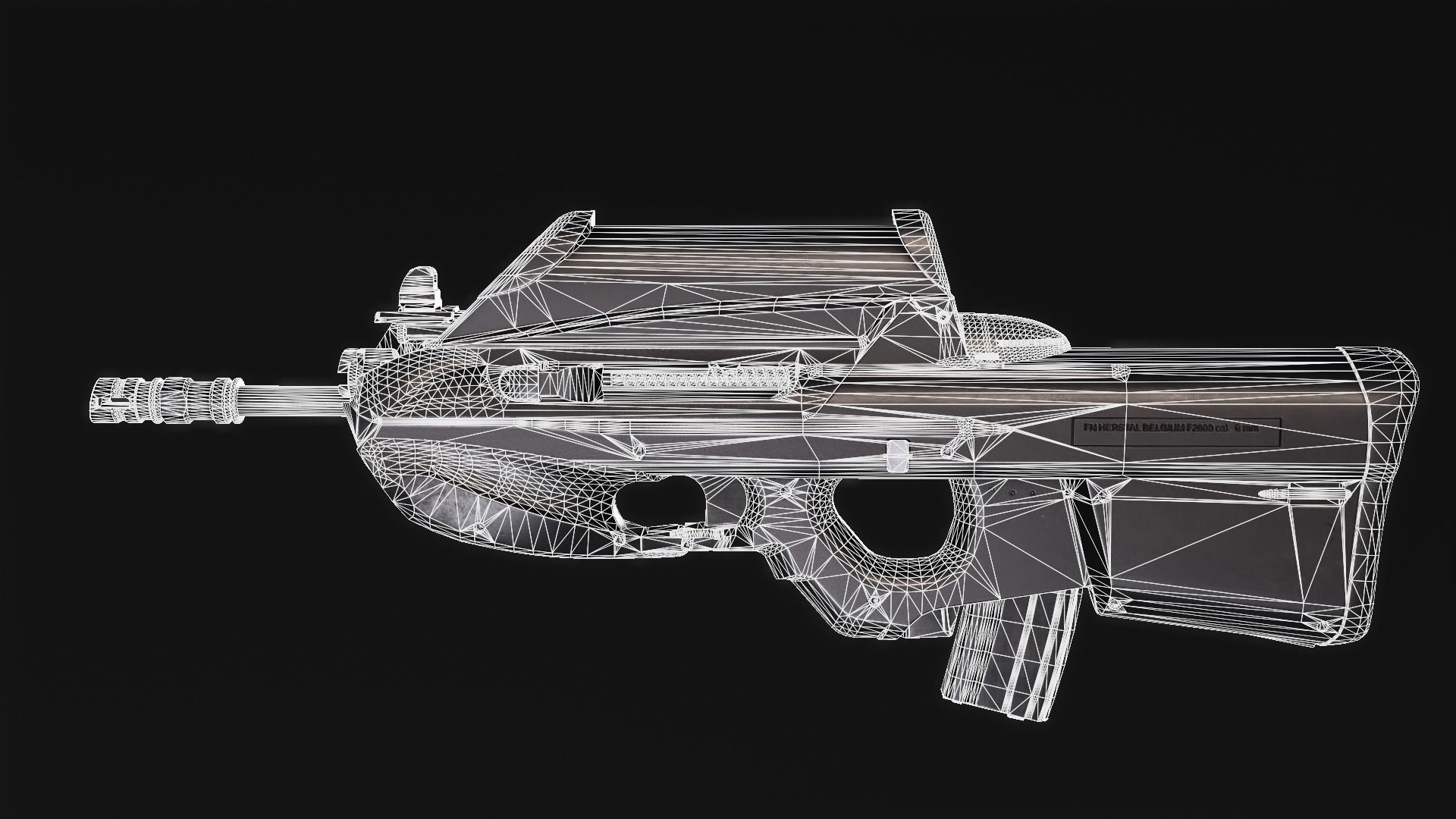 FN F2000 Assault-Rifle Low-poly 3D model_23