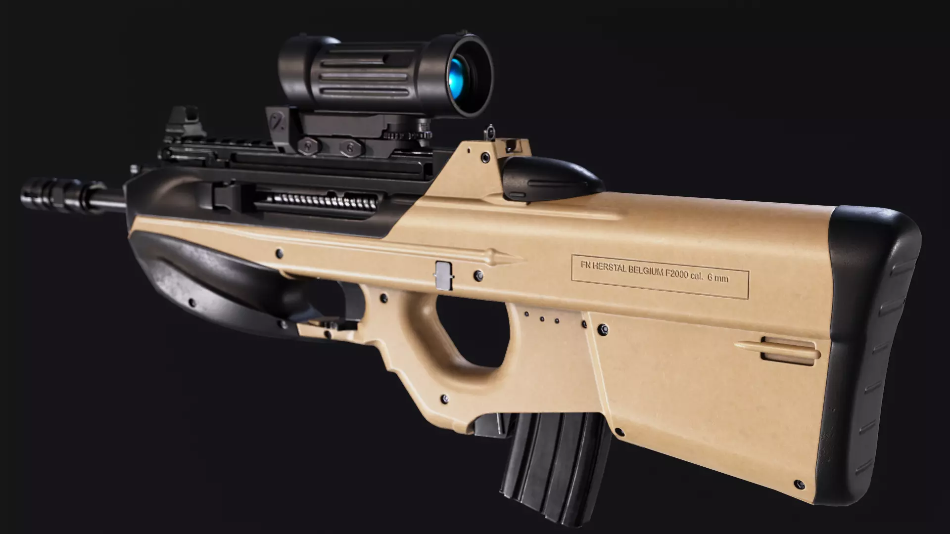 FN F2000 Assault-Rifle Low-poly 3D model_0