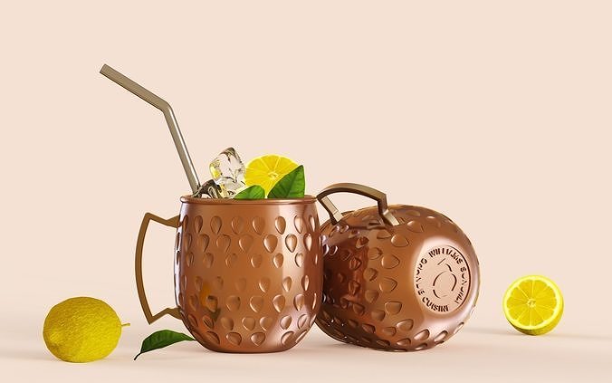 Hammered Copper Mug Free 3D model