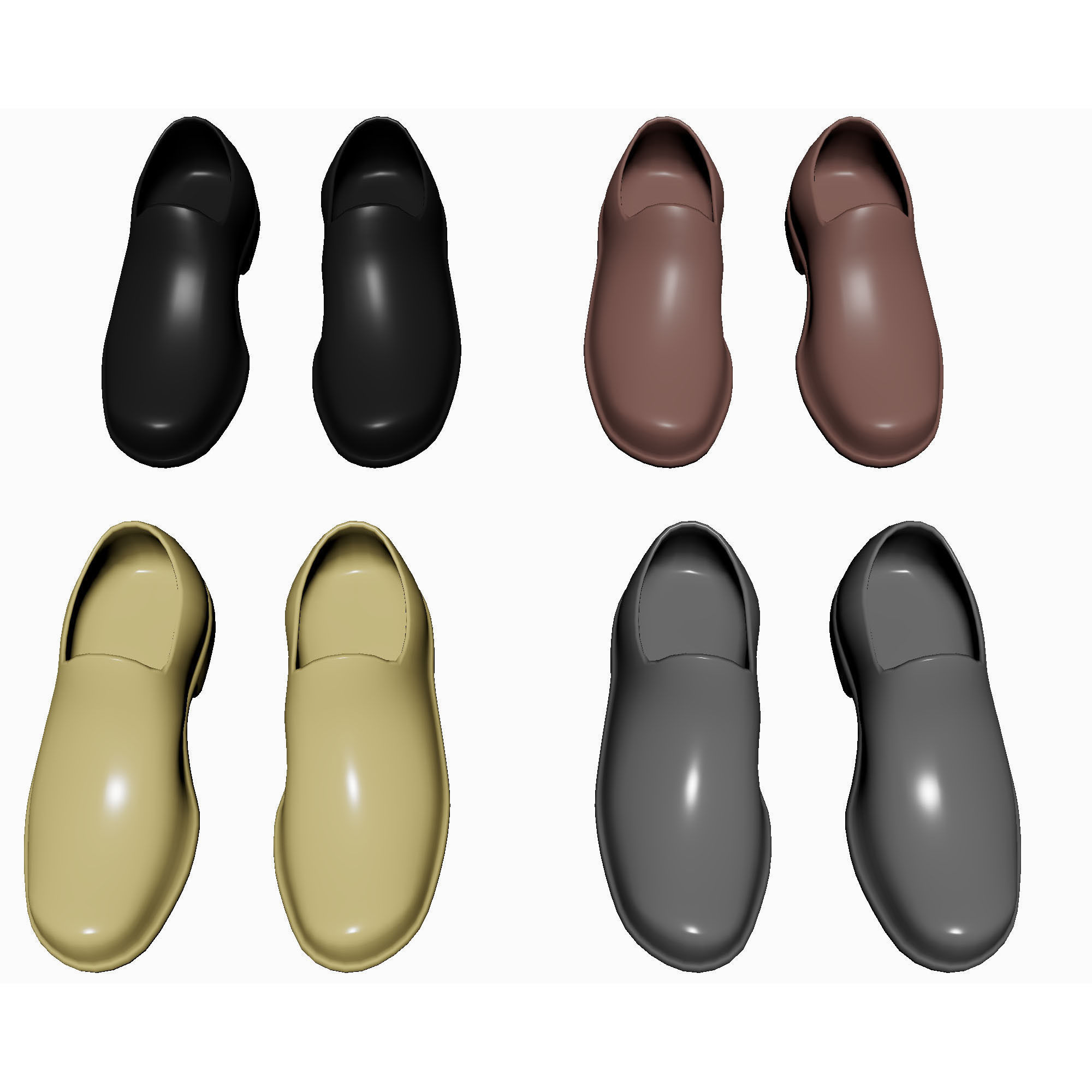 Men Shoes at Work Low-poly 3D model_1