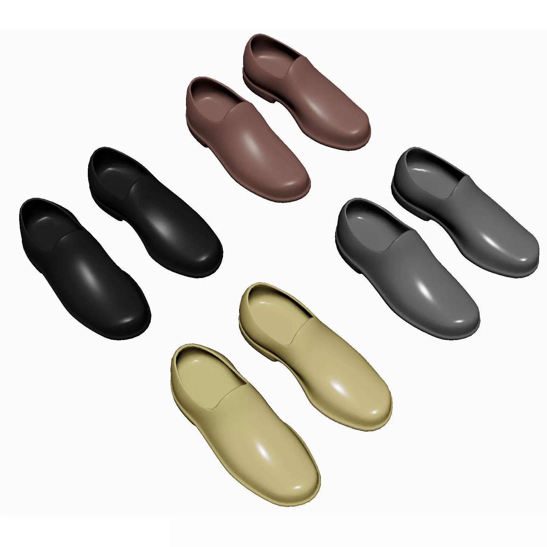 Men Shoes at Work Low-poly 3D model_0