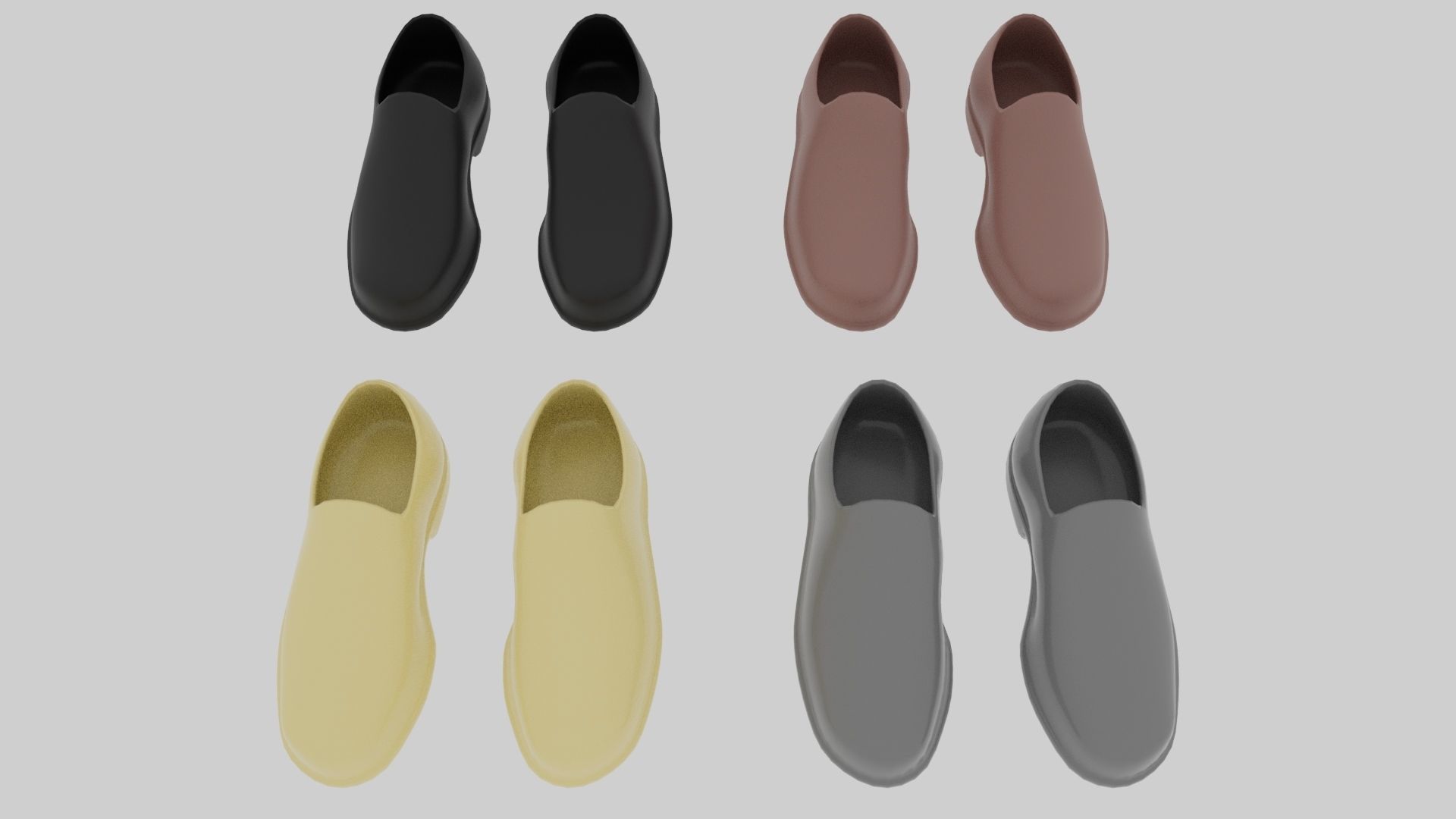 Men Shoes at Work Low-poly 3D model_8