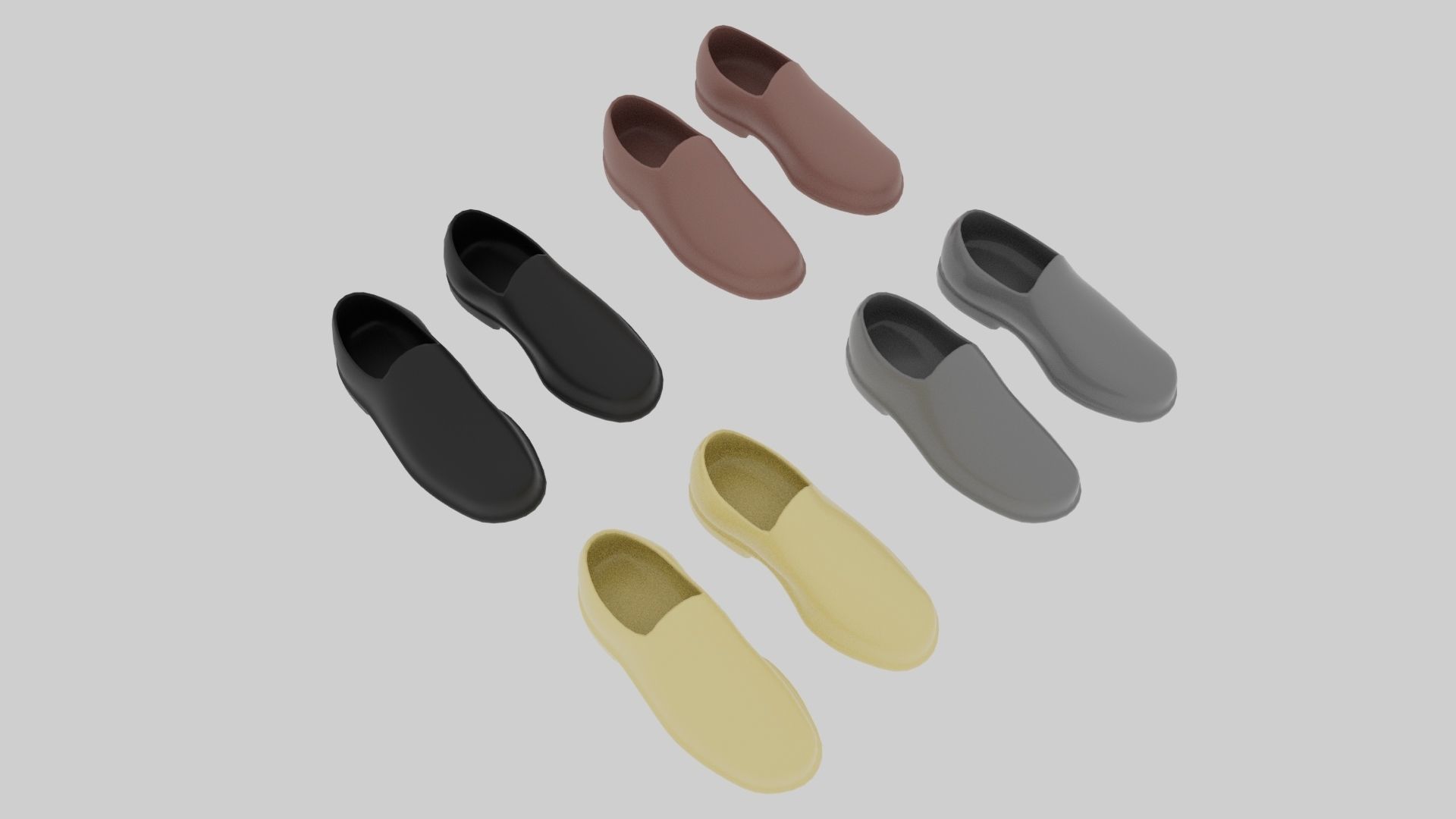 Men Shoes at Work Low-poly 3D model_9