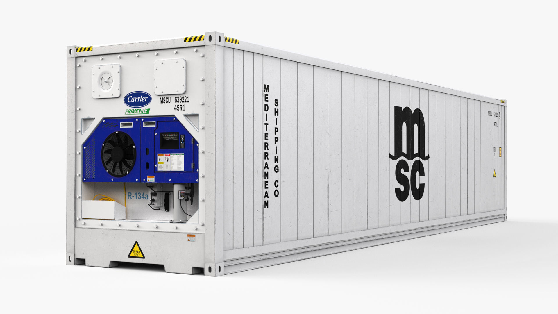 40ft  MSC Container Reefer CARRIER  3D model_1