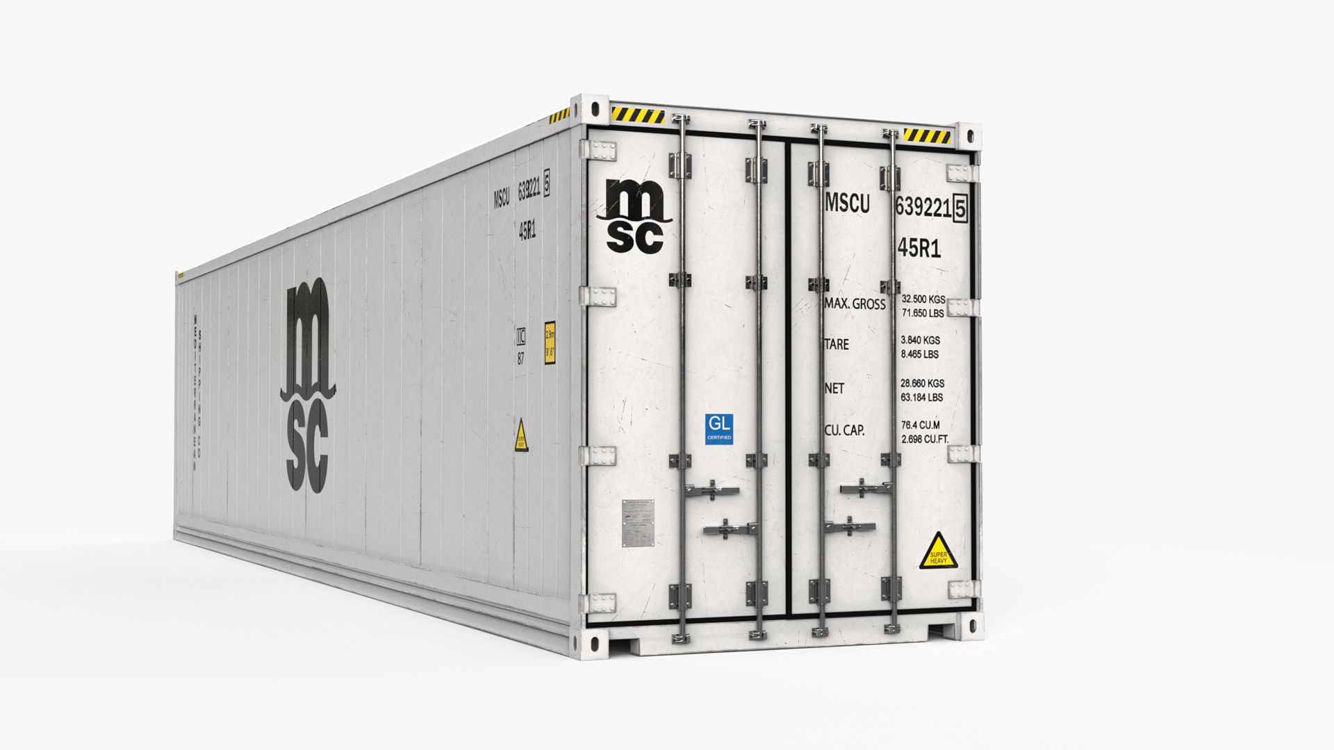 40ft  MSC Container Reefer CARRIER  3D model_4