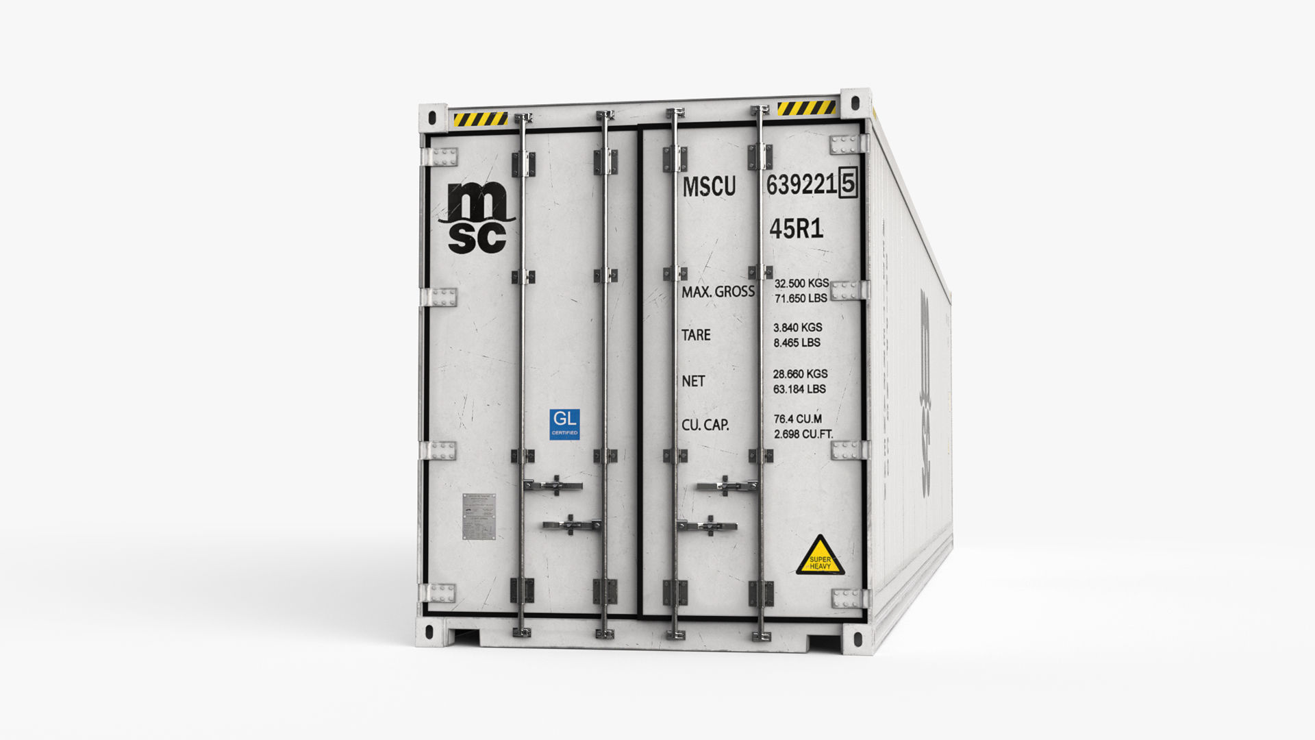 40ft  MSC Container Reefer CARRIER  3D model_6