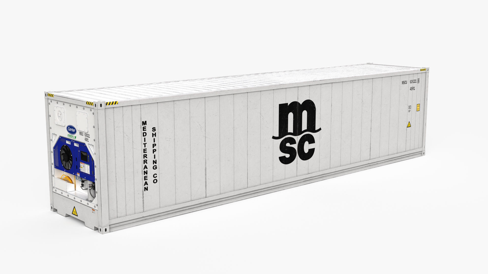 40ft  MSC Container Reefer CARRIER  3D model_3
