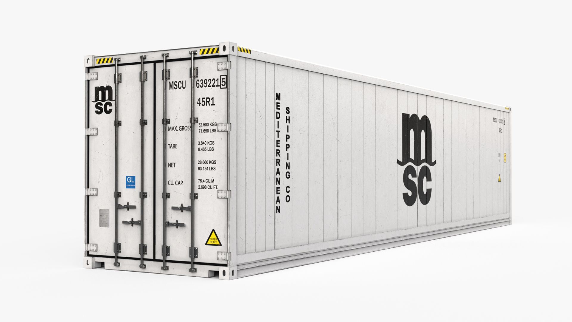 40ft  MSC Container Reefer CARRIER  3D model_5