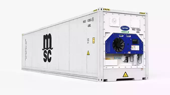 40ft  MSC Container Reefer CARRIER  3D model