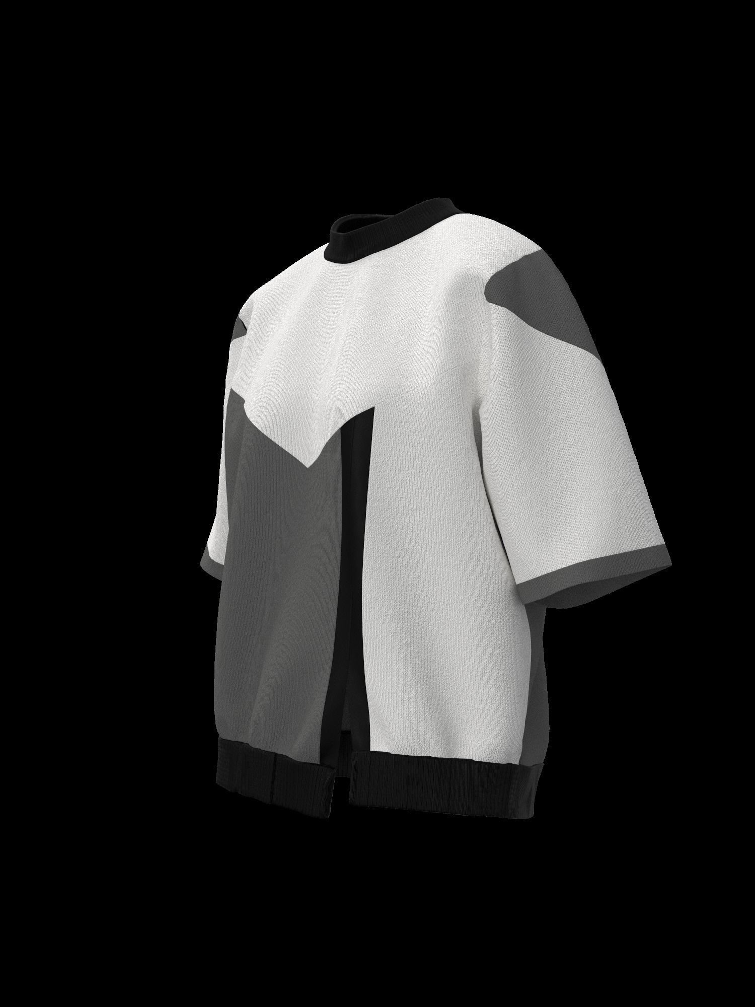 Female tshirt 3D model_6