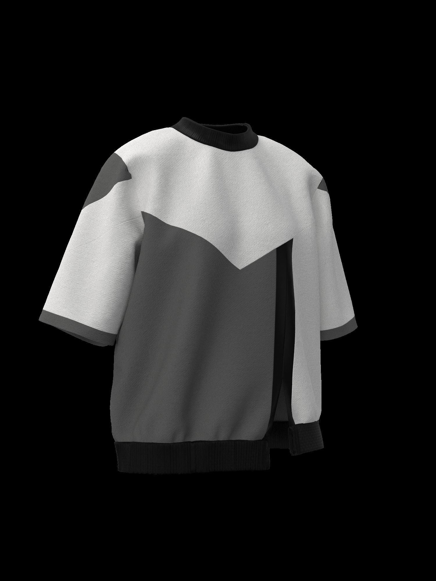 Female tshirt 3D model_1