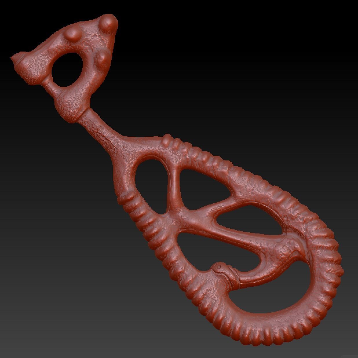 Brass Viking Key 3D Print 3D print model_9