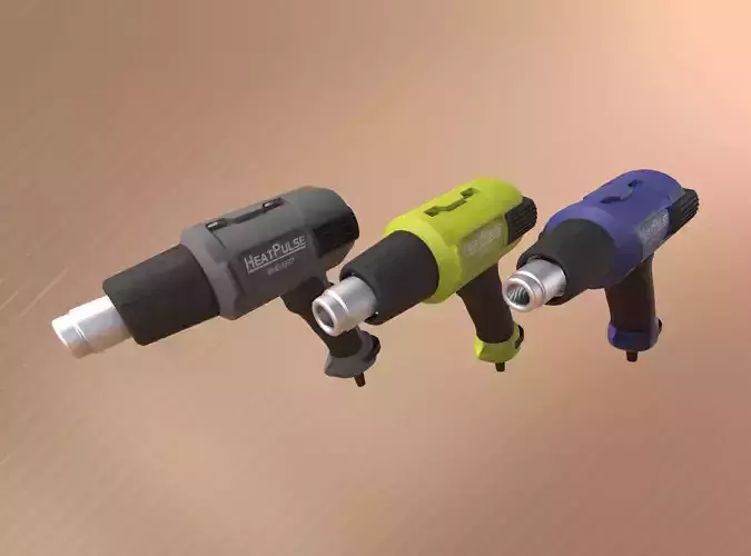 Heat Gun Set Low-poly 3D model