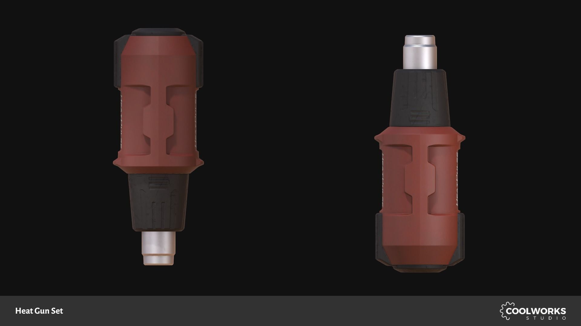 Heat Gun Set Low-poly 3D model_11