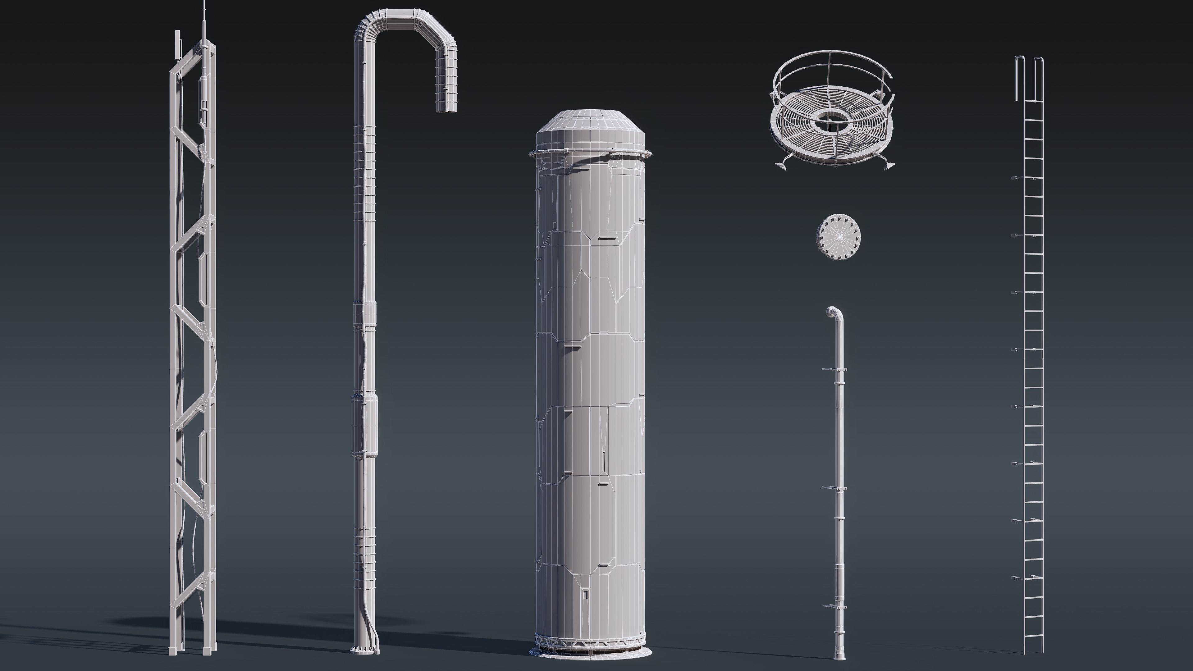 Sci-Fi Building 003 Industry-PBR Low-poly 3D model_4