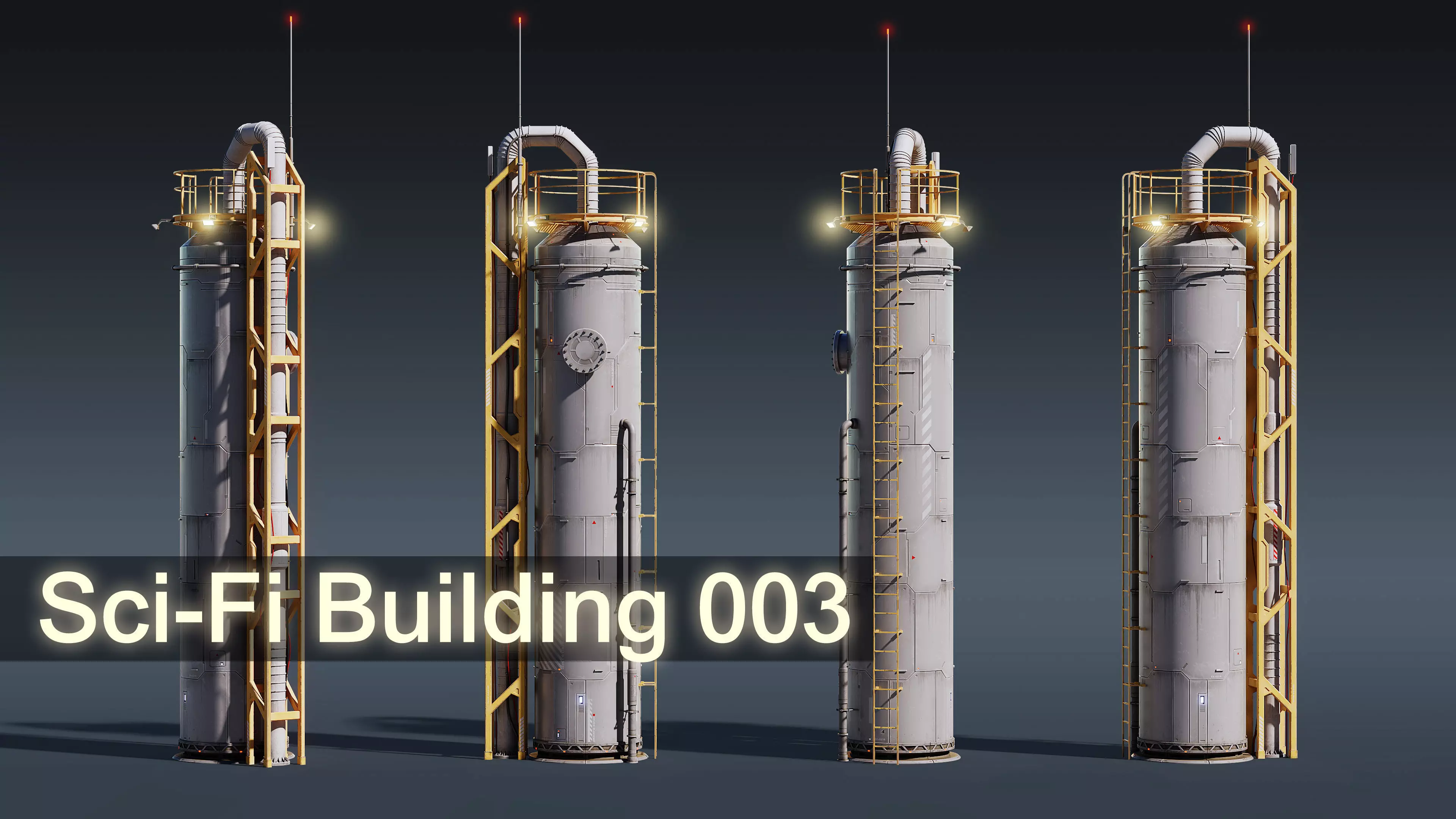 Sci-Fi Building 003 Industry-PBR Low-poly 3D model_0
