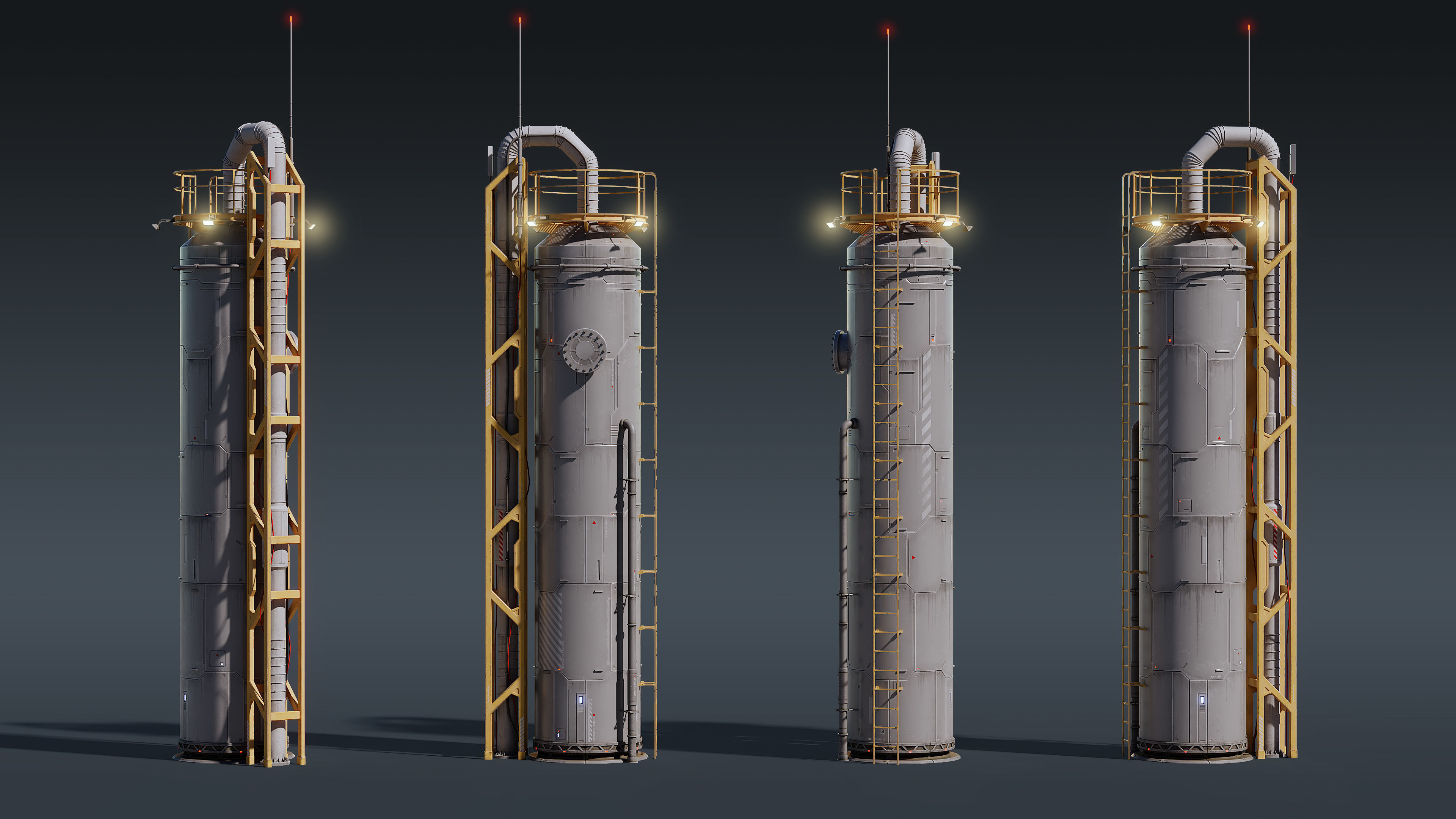Sci-Fi Building 003 Industry-PBR Low-poly 3D model_1