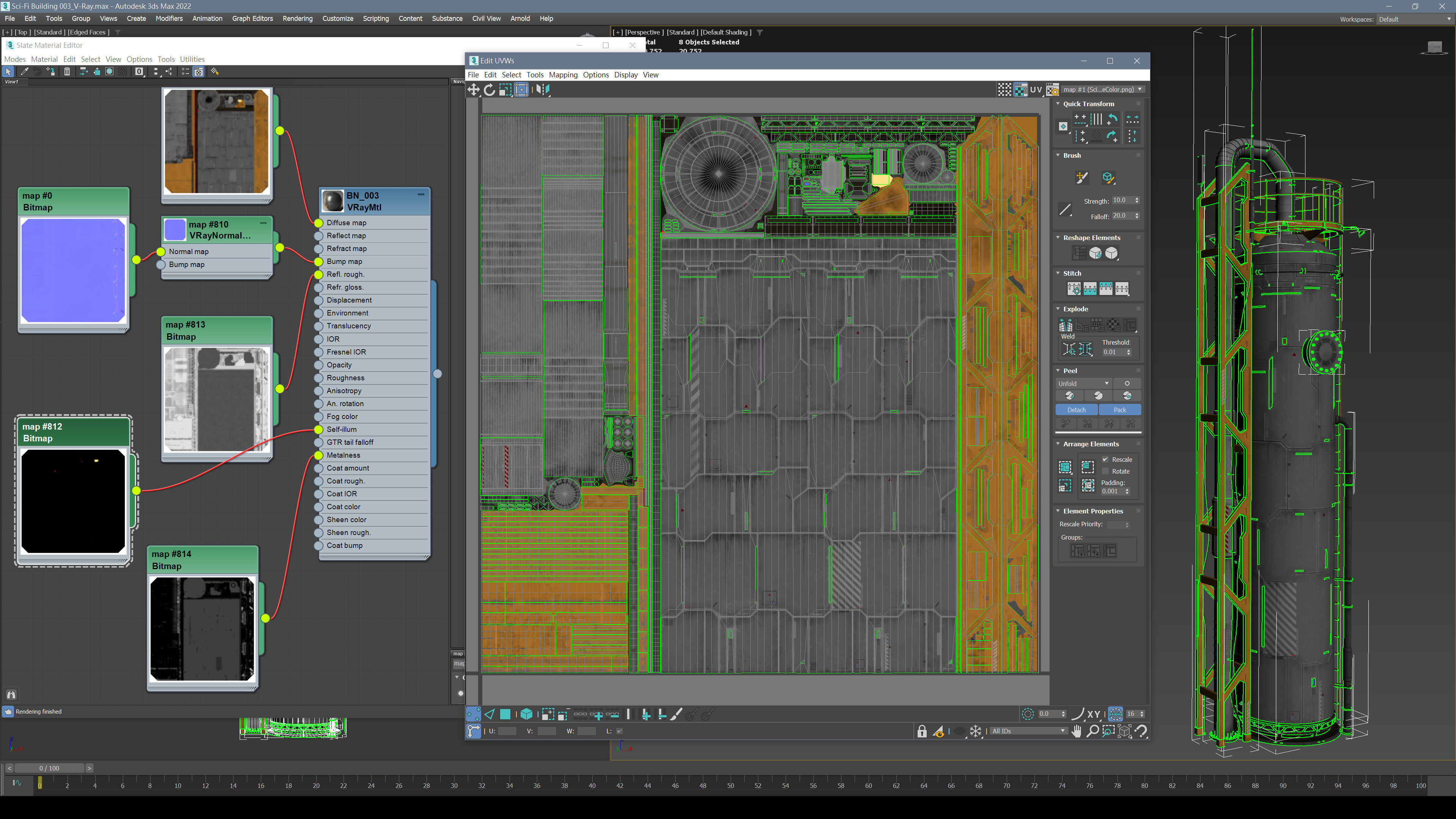 Sci-Fi Building 003 Industry-PBR Low-poly 3D model_6
