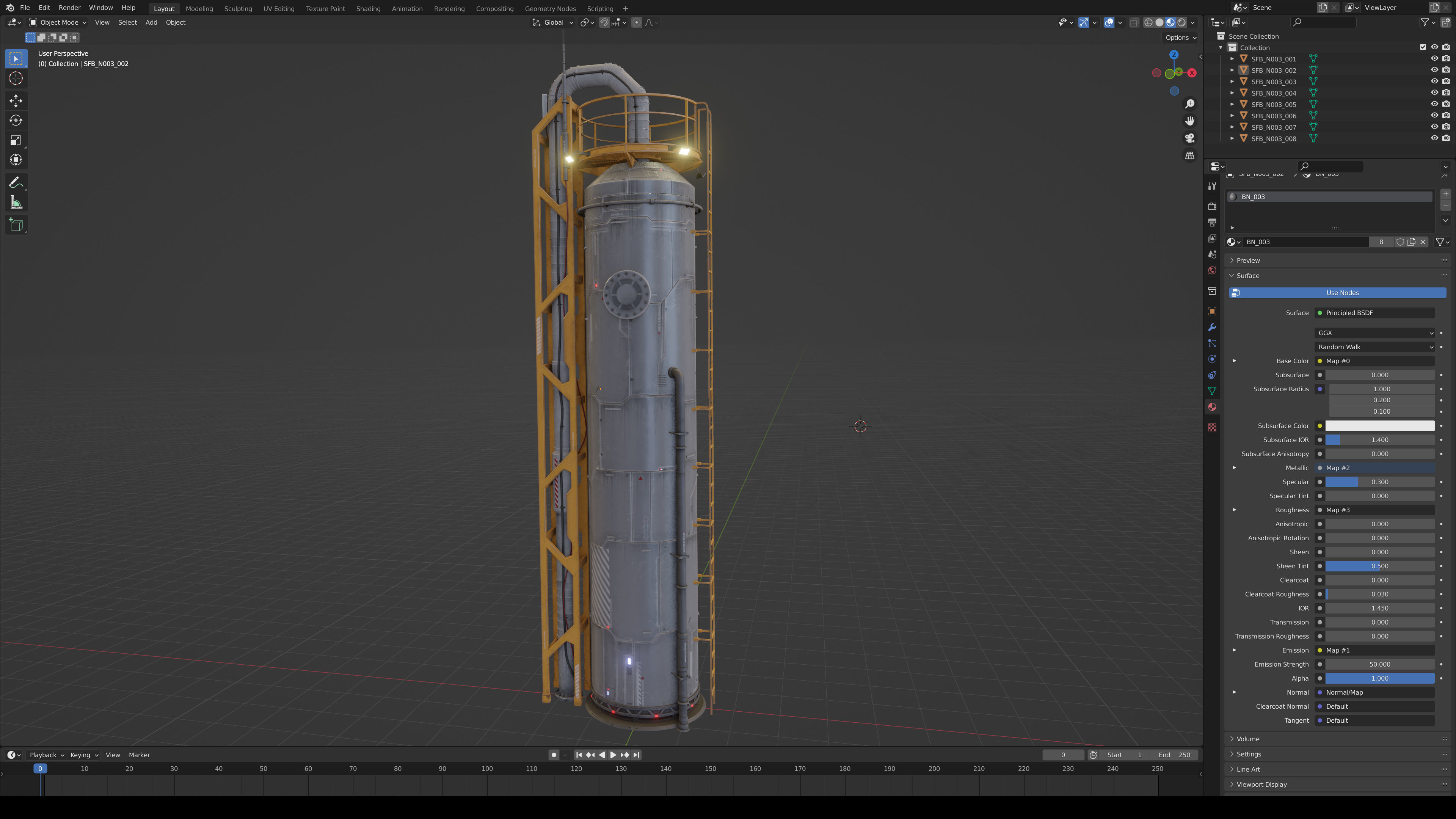 Sci-Fi Building 003 Industry-PBR Low-poly 3D model_7