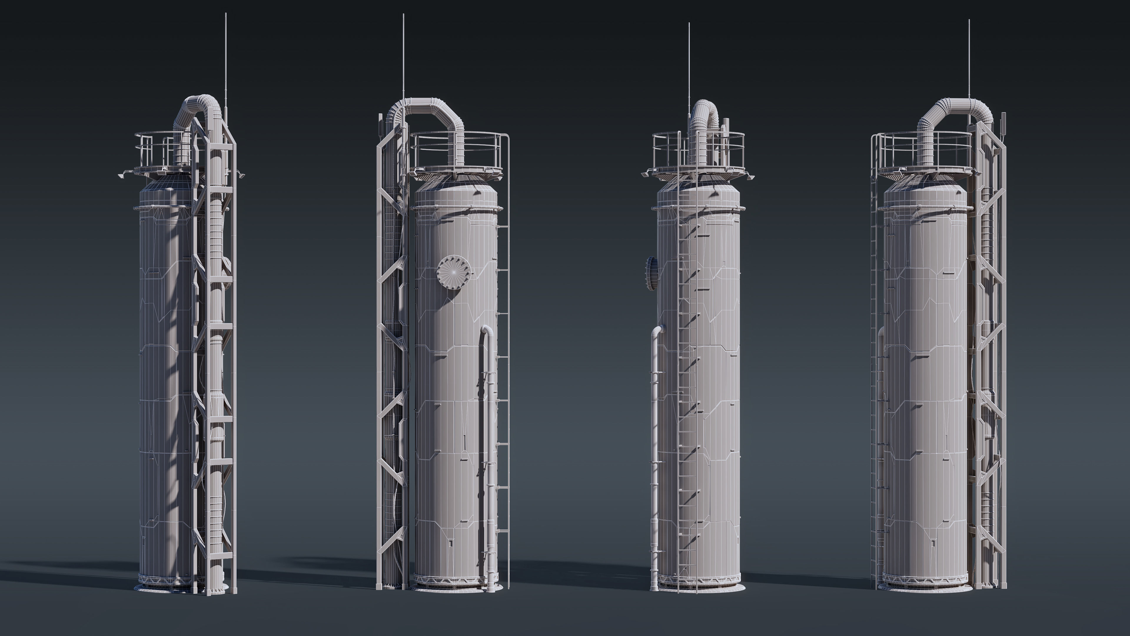 Sci-Fi Building 003 Industry-PBR Low-poly 3D model_2