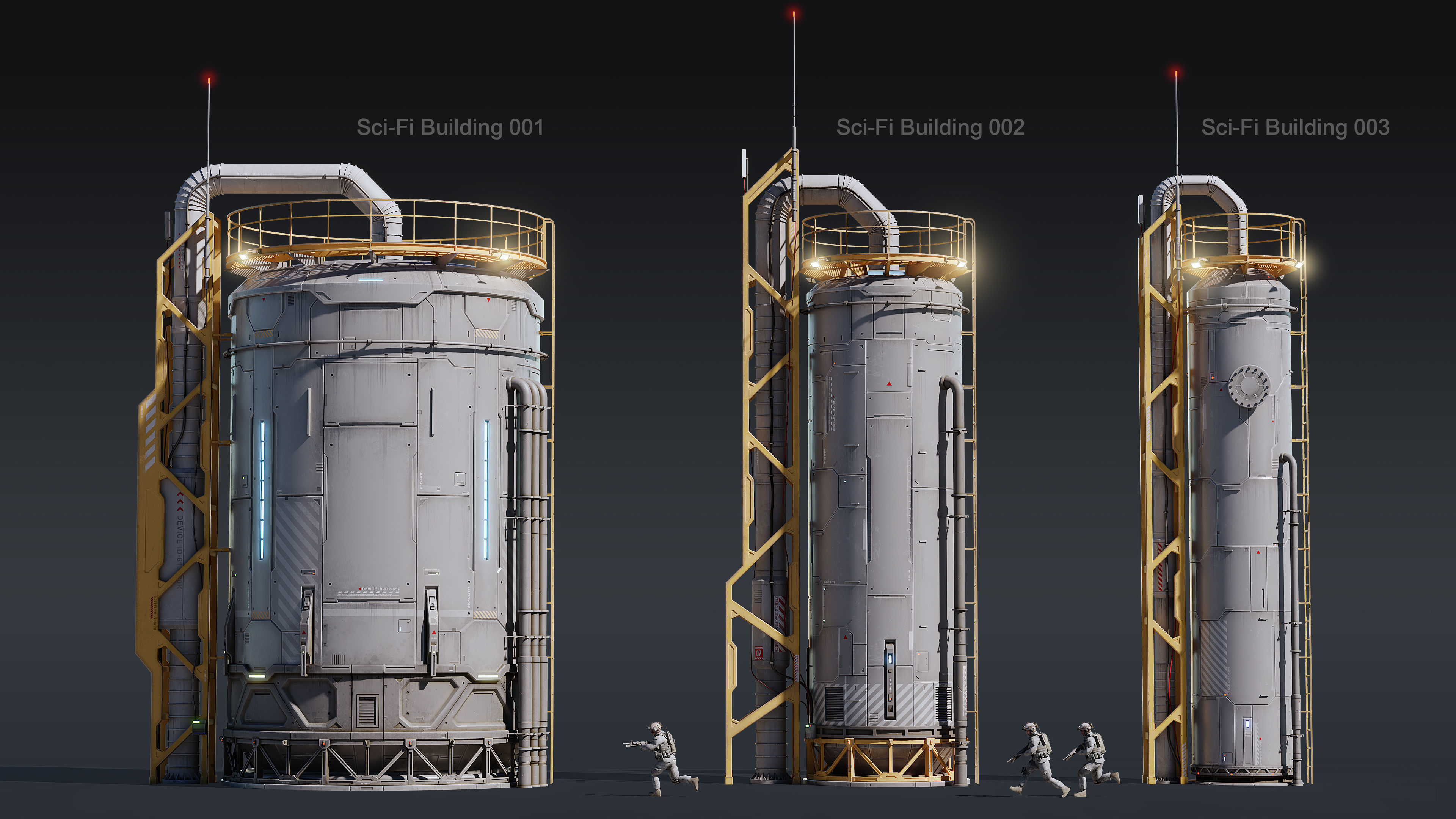 Sci-Fi Building 003 Industry-PBR Low-poly 3D model_8