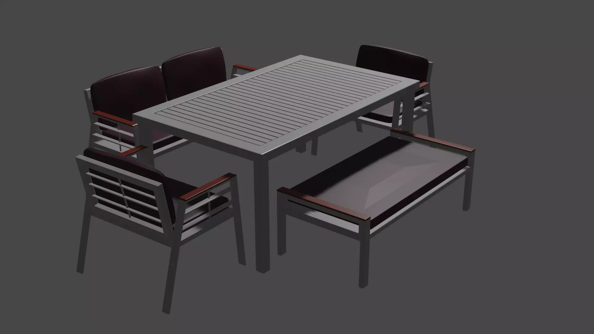 table and chair Free low-poly 3D model