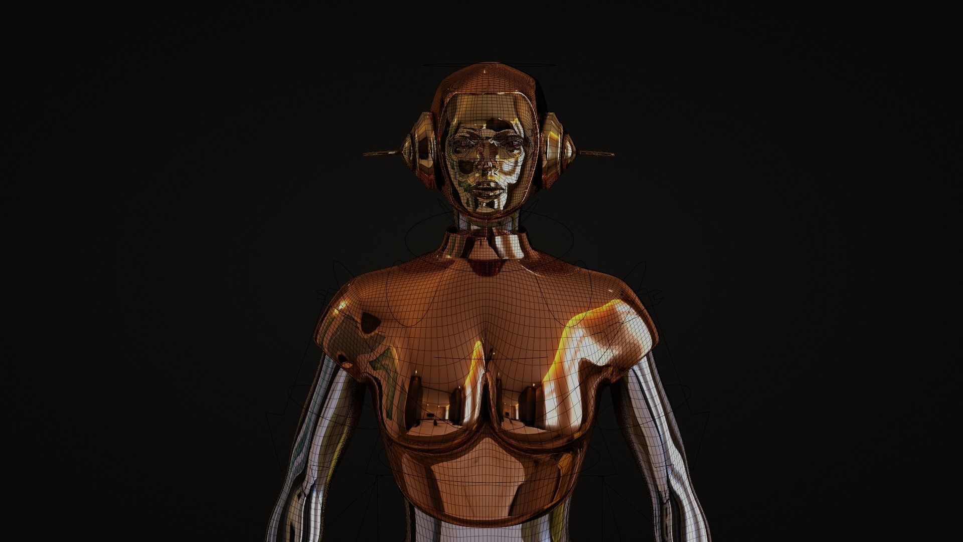 Female Robot 3D model_2