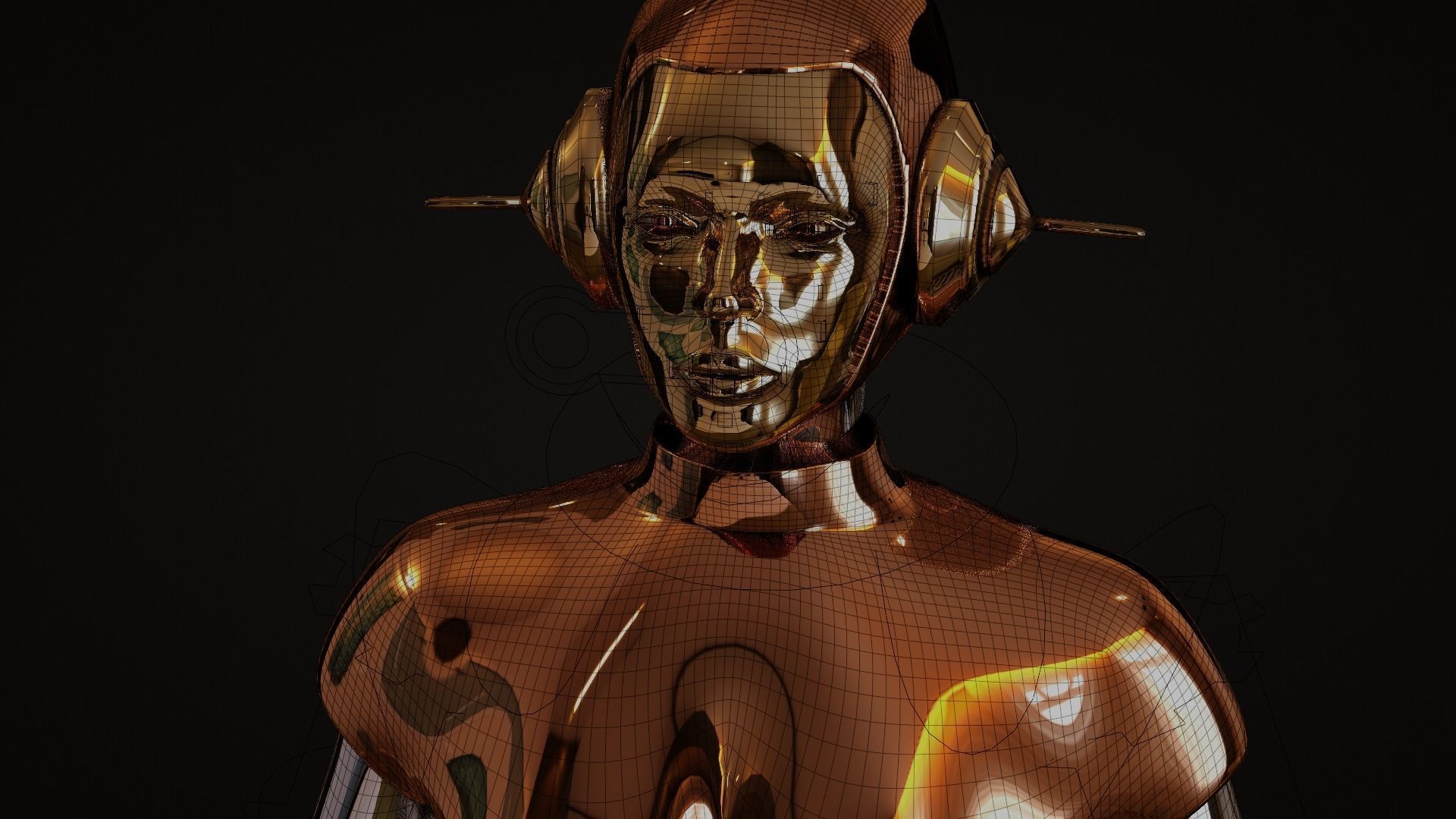 Female Robot 3D model_3
